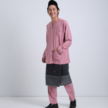 Patawali Classic Fit Baju Melayu Teluk Belanga - Dusty Pink