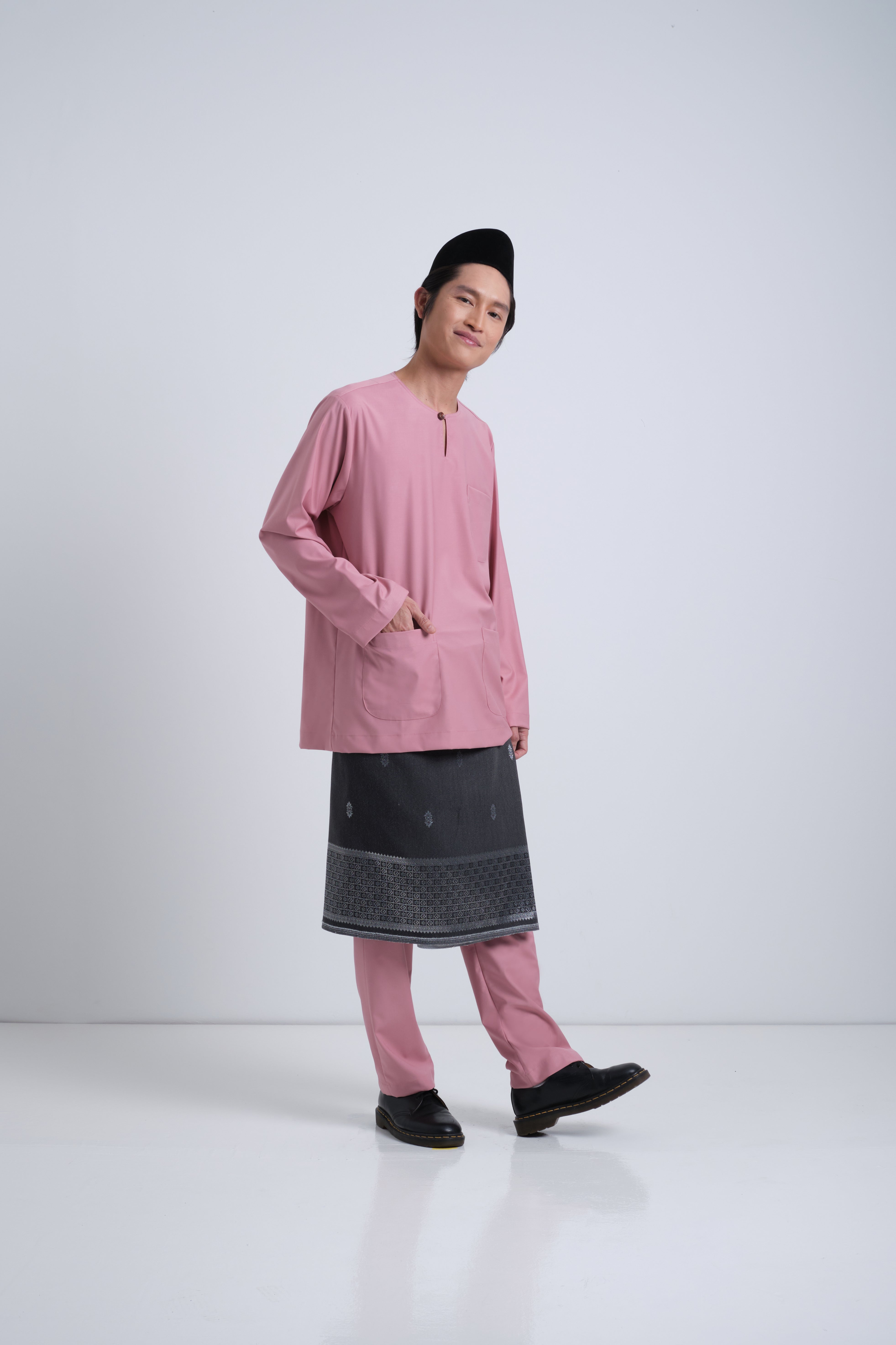 Patawali Classic Fit Baju Melayu Teluk Belanga - Dusty Pink