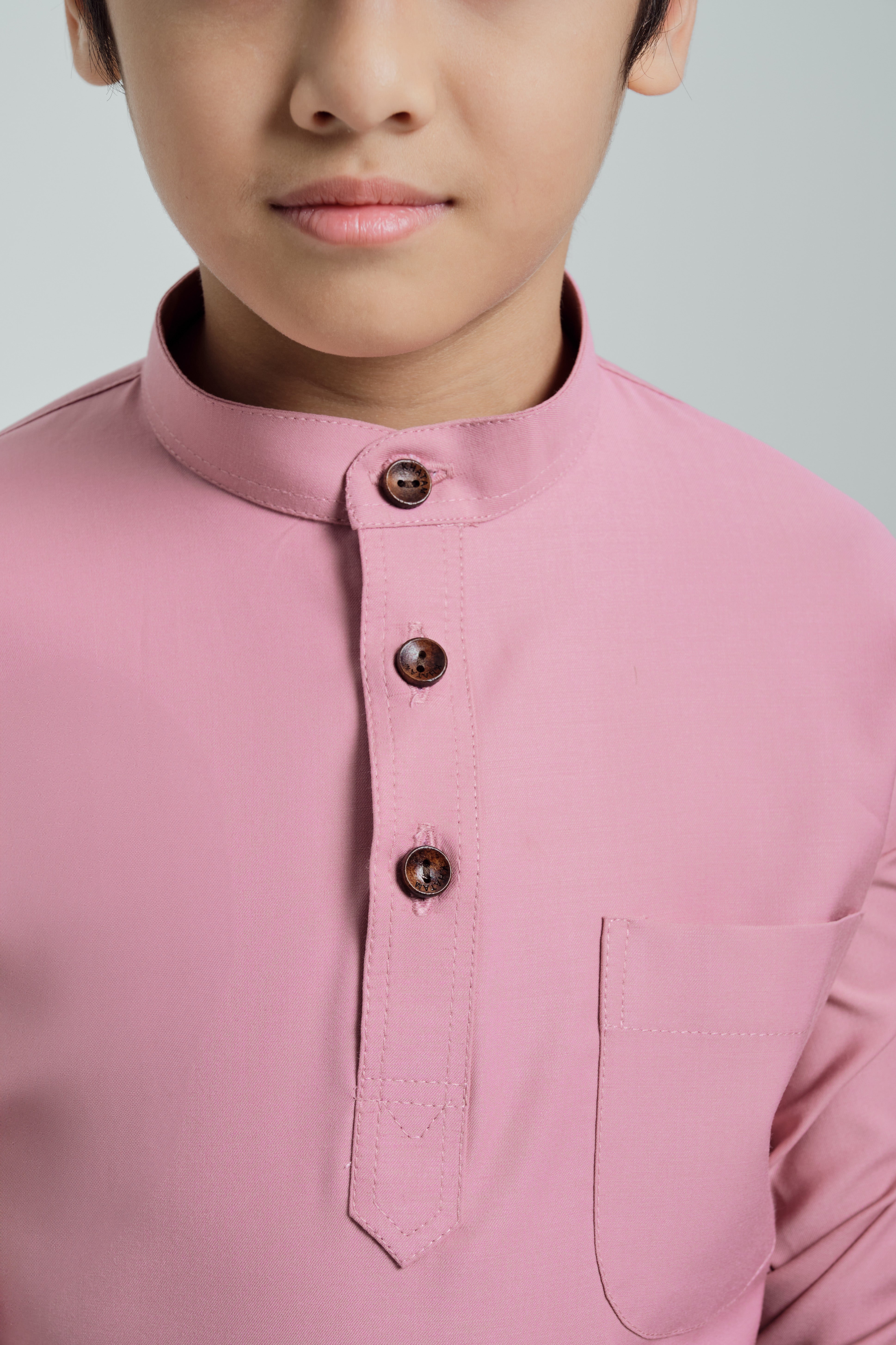 Patawali Boys Baju Melayu Cekak Musang - Dusty Pink