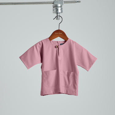 Patawali Baby Boys Baju Melayu Teluk Belanga - Dusty Pink