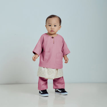 Patawali Baby Boys Baju Melayu Teluk Belanga - Dusty Pink