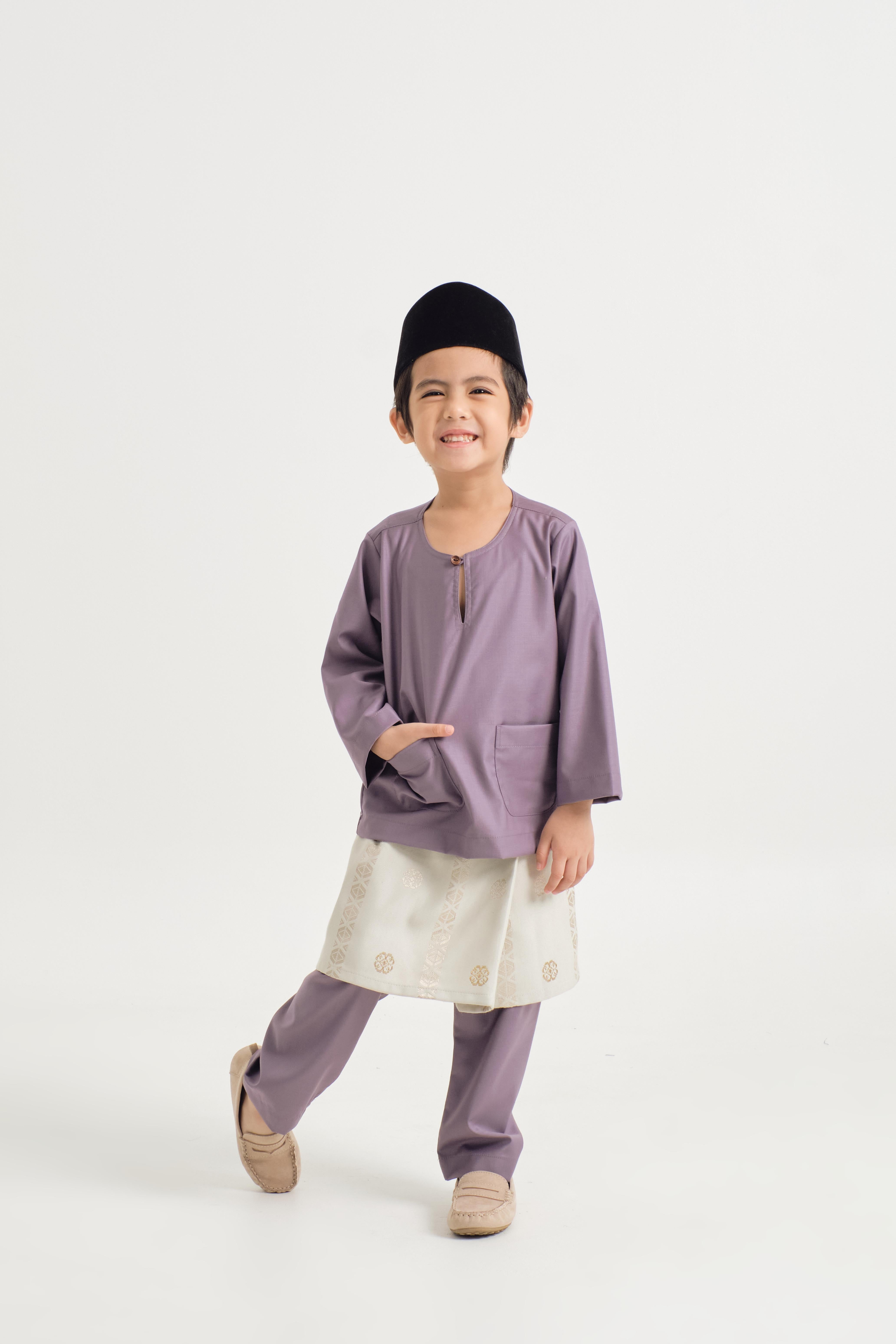 Patawali Boys Baju Melayu Teluk Belanga - Dusty Lilac