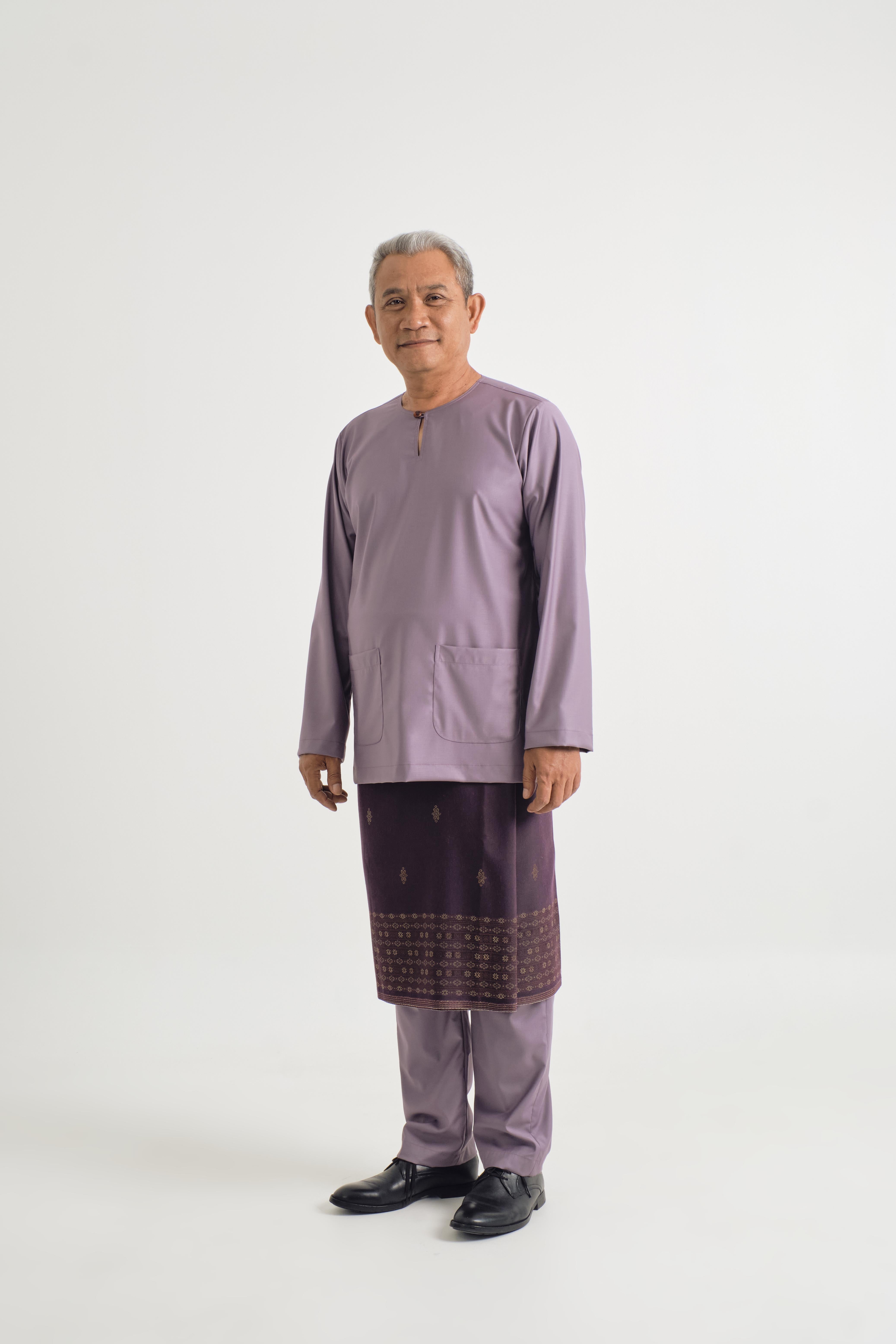 Patawali Modern Fit Baju Melayu Teluk Belanga - Dusty Lilac