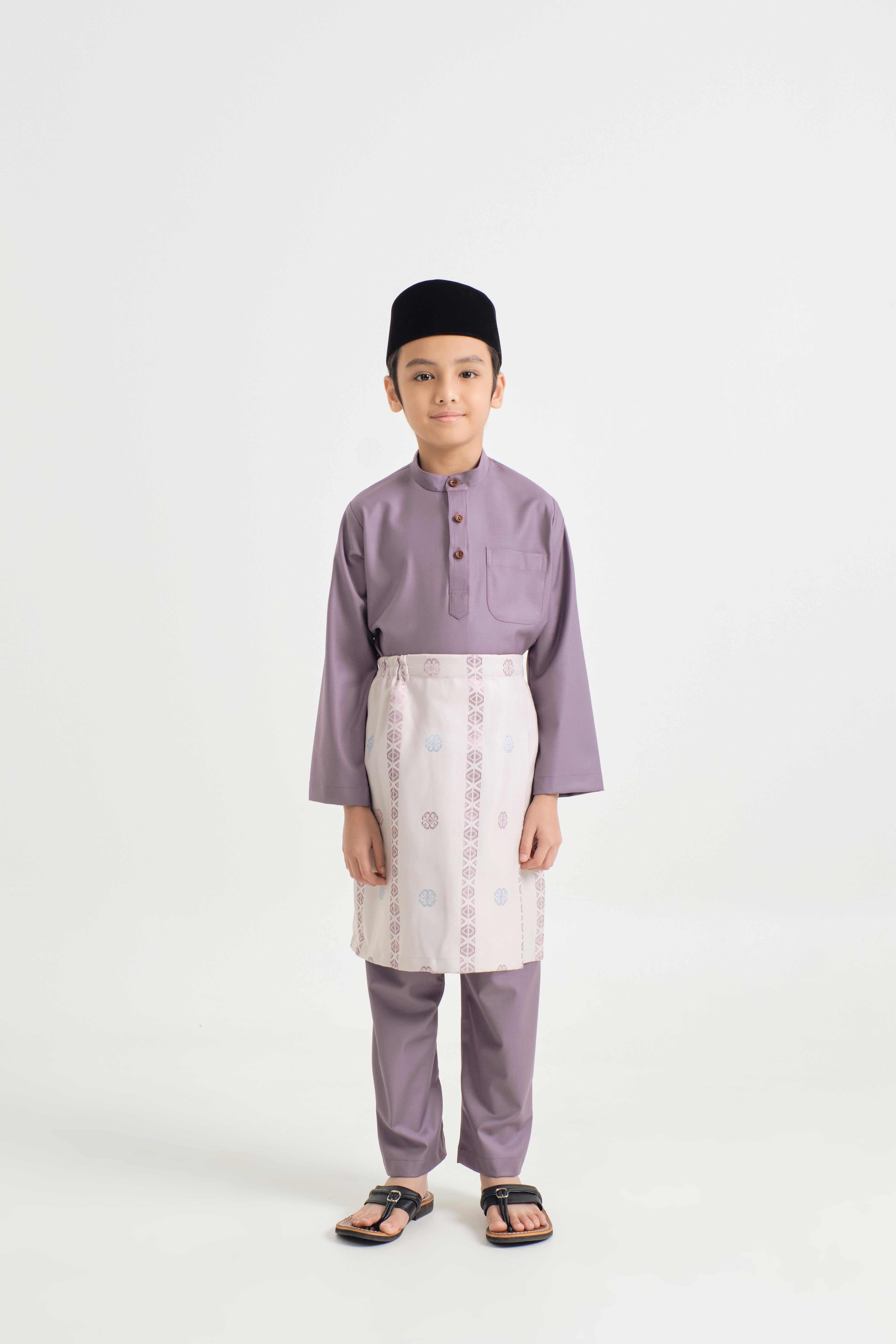 Patawali Boys Baju Melayu Cekak Musang - Dusty Lilac