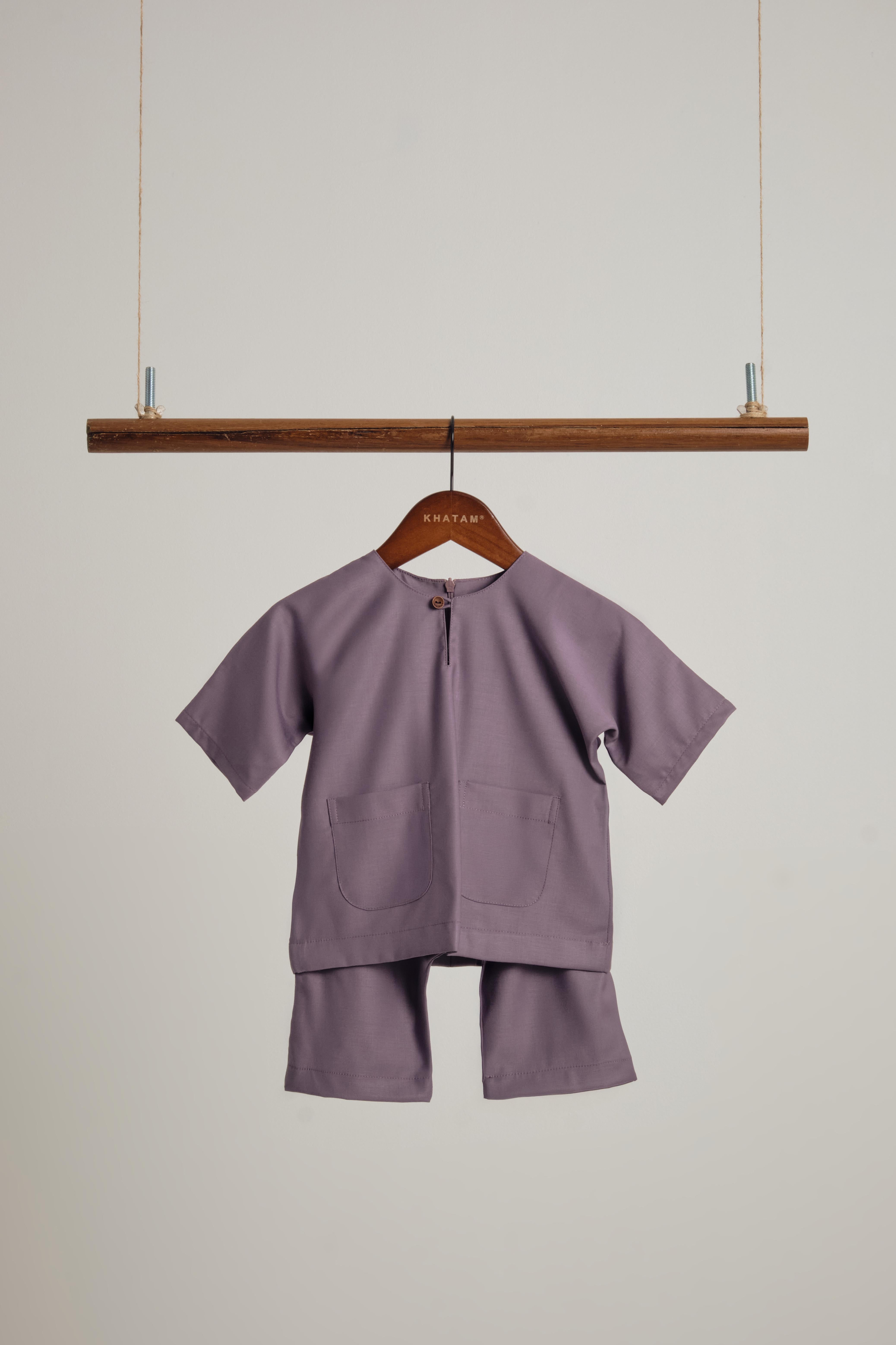 Patawali Baby Boys Baju Melayu Teluk Belanga - Dusty Lilac