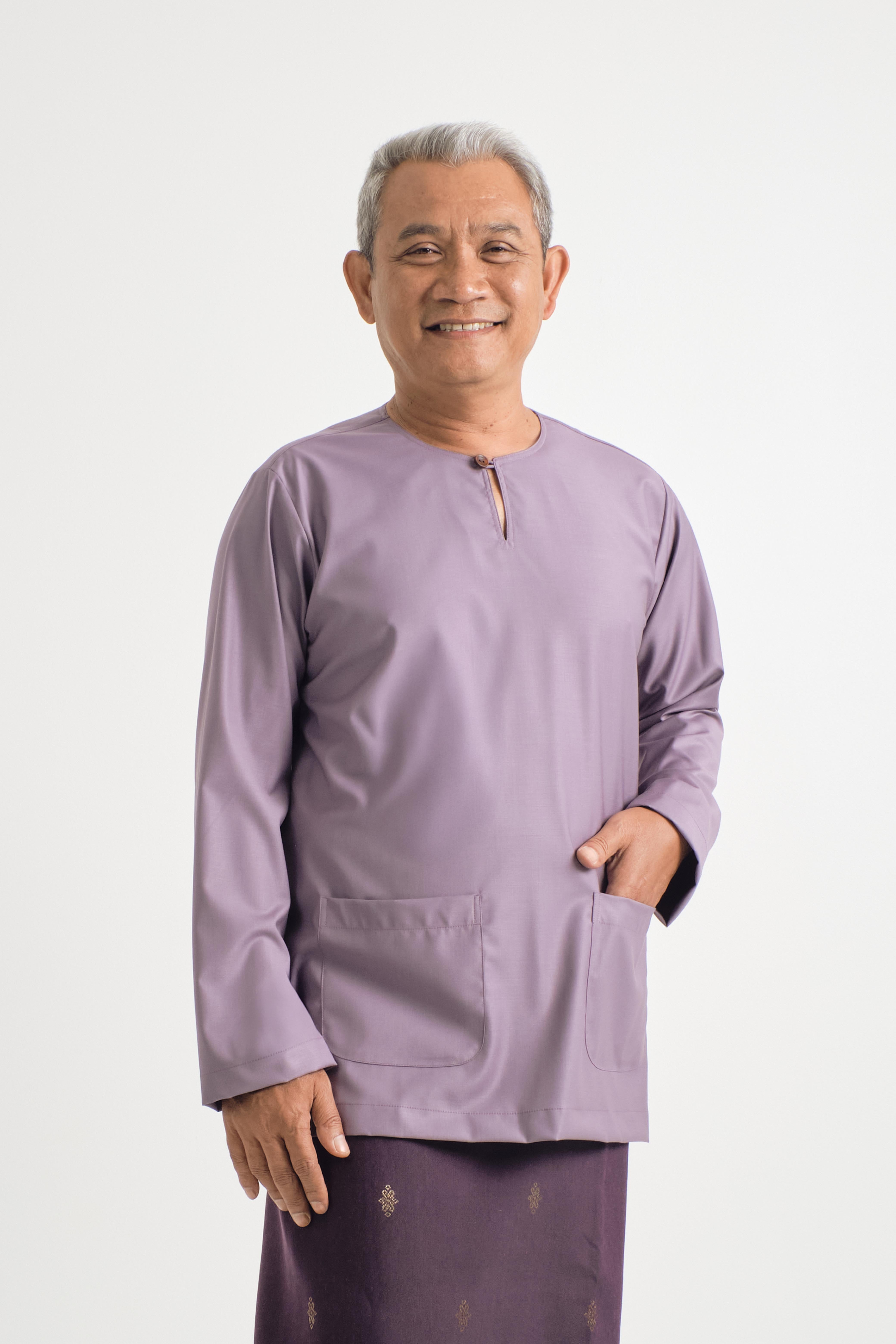 Patawali Modern Fit Baju Melayu Teluk Belanga - Dusty Lilac