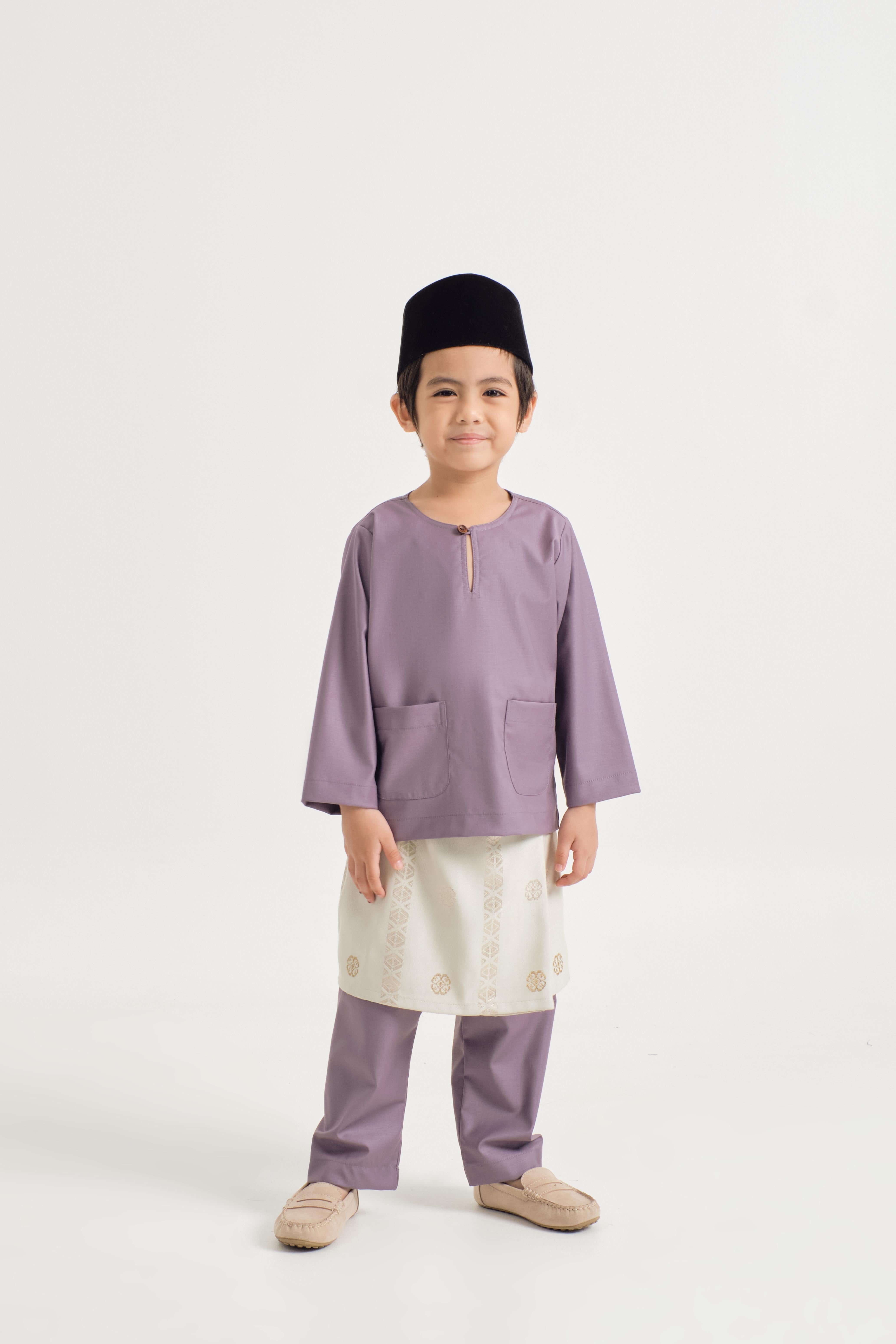 Patawali Boys Baju Melayu Teluk Belanga - Dusty Lilac