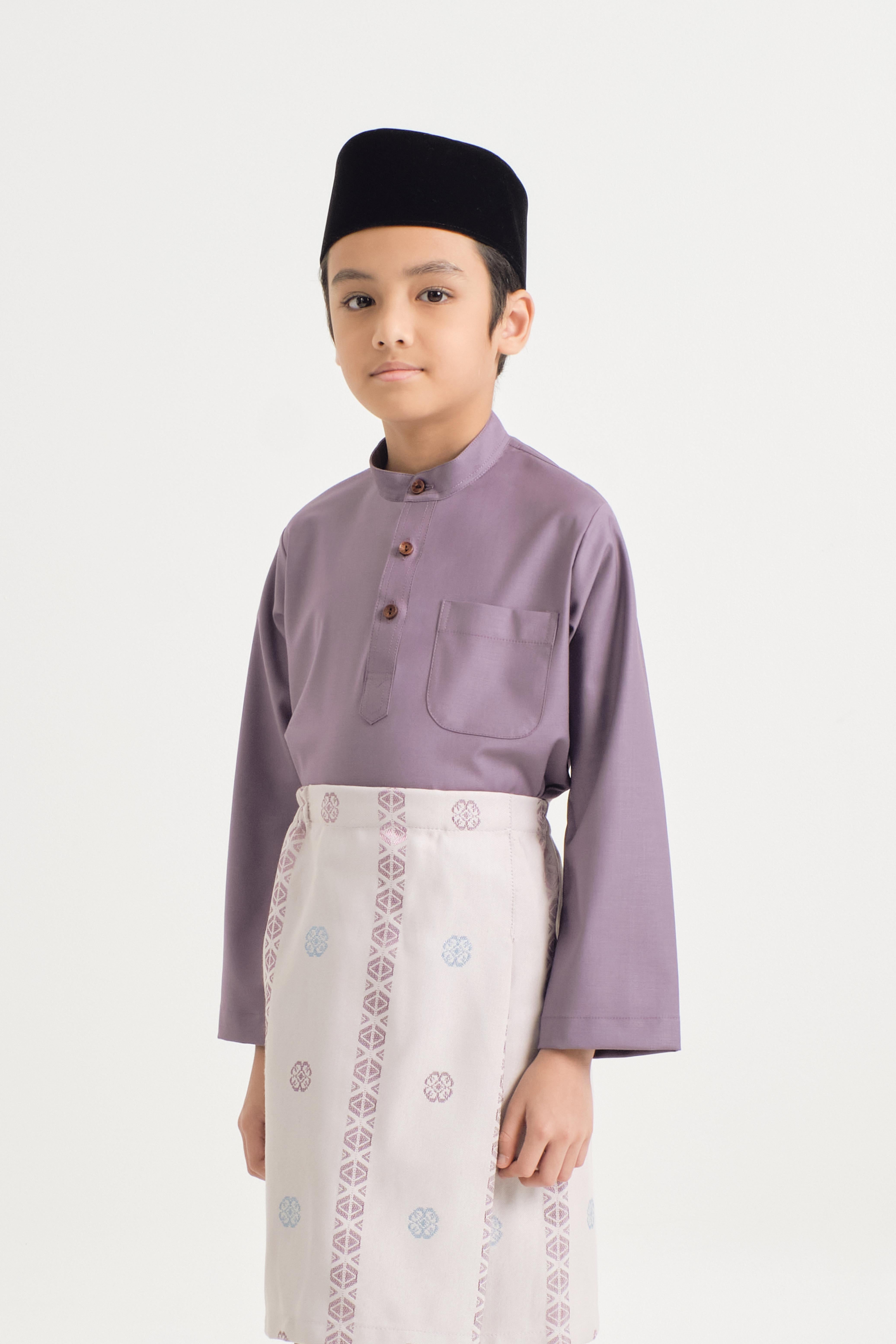 Patawali Boys Baju Melayu Cekak Musang - Dusty Lilac