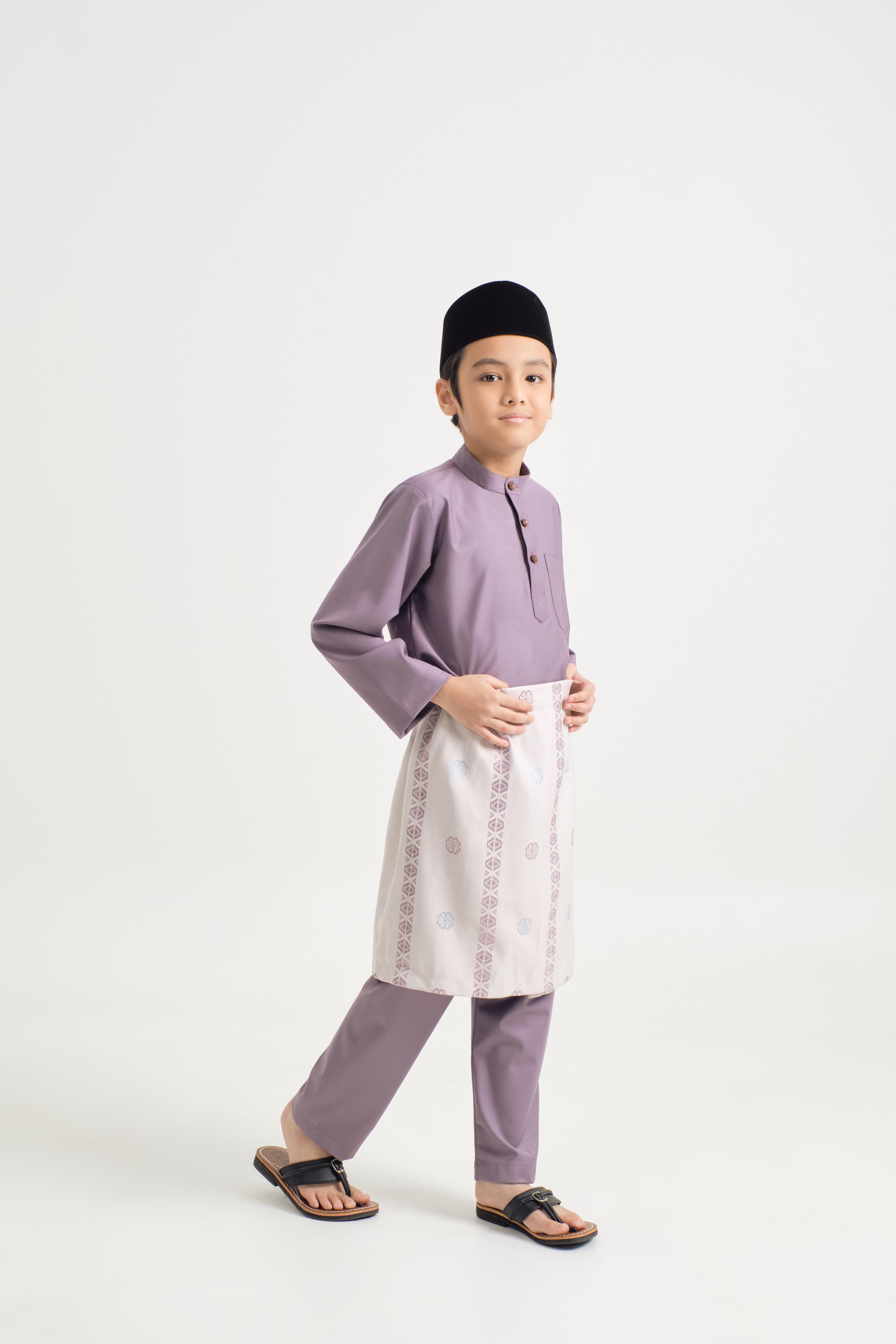 Patawali Boys Baju Melayu Cekak Musang - Dusty Lilac