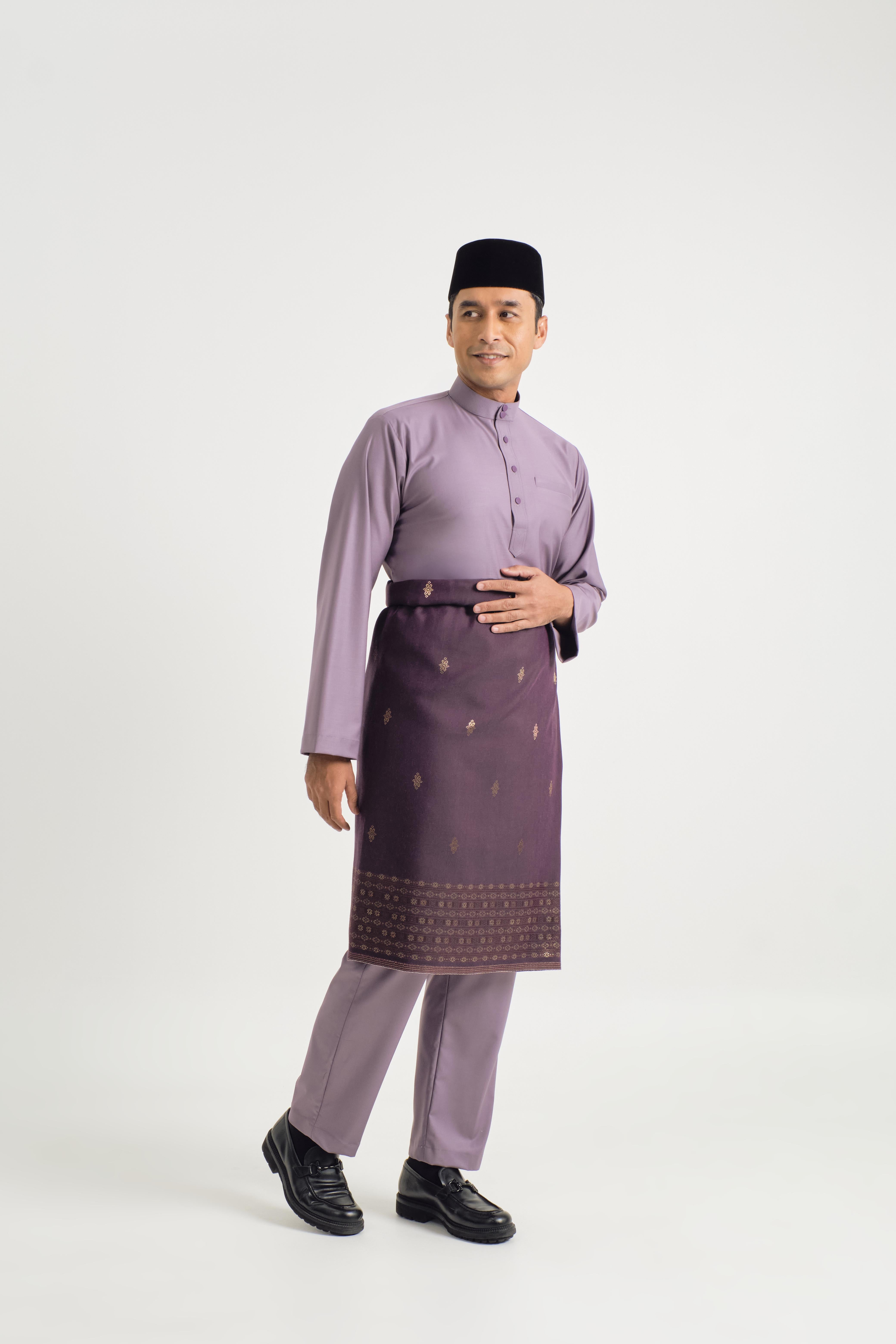 Patawali Baju Melayu Cekak Musang - Dusty Lilac