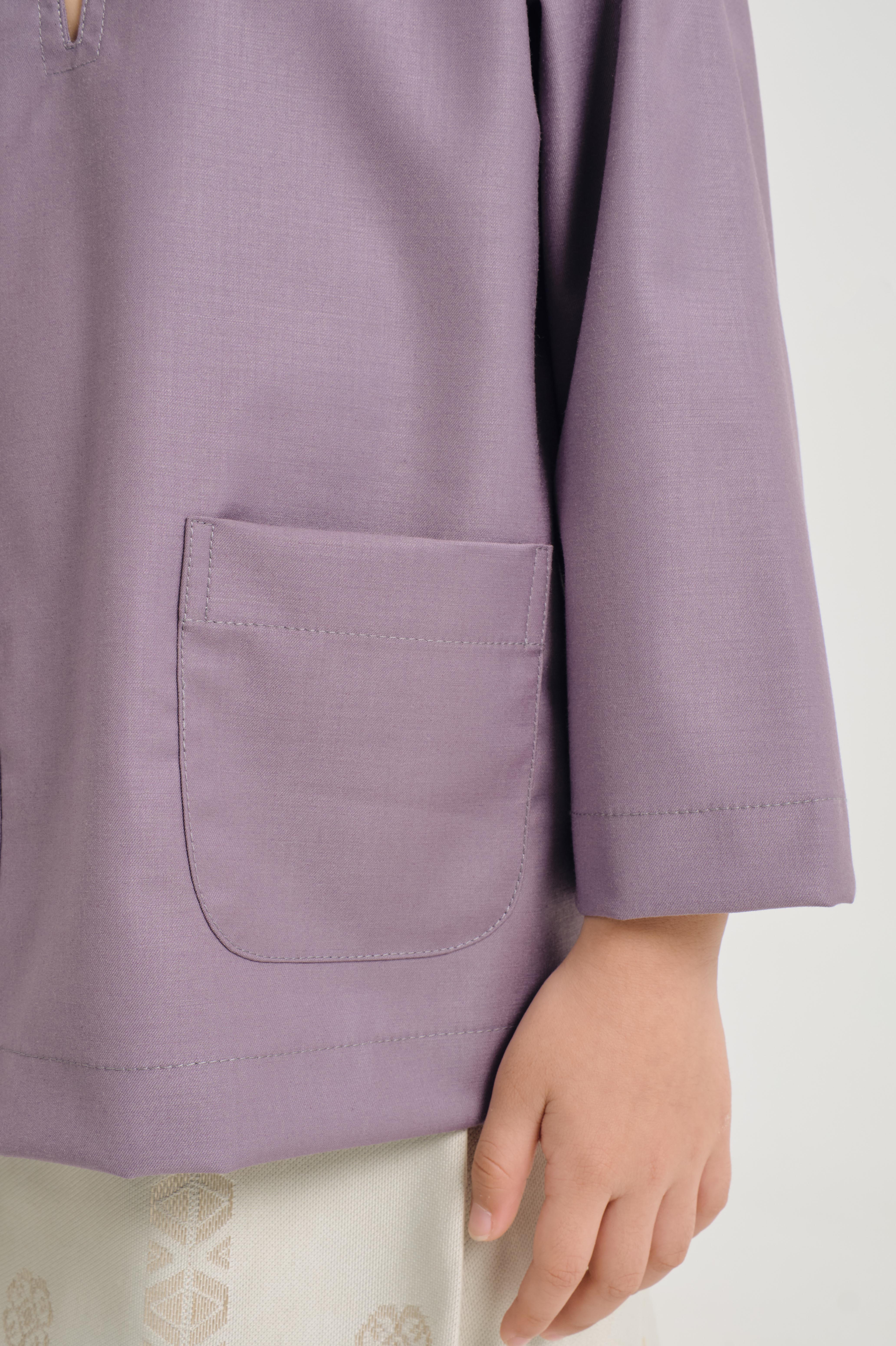 Patawali Boys Baju Melayu Teluk Belanga - Dusty Lilac