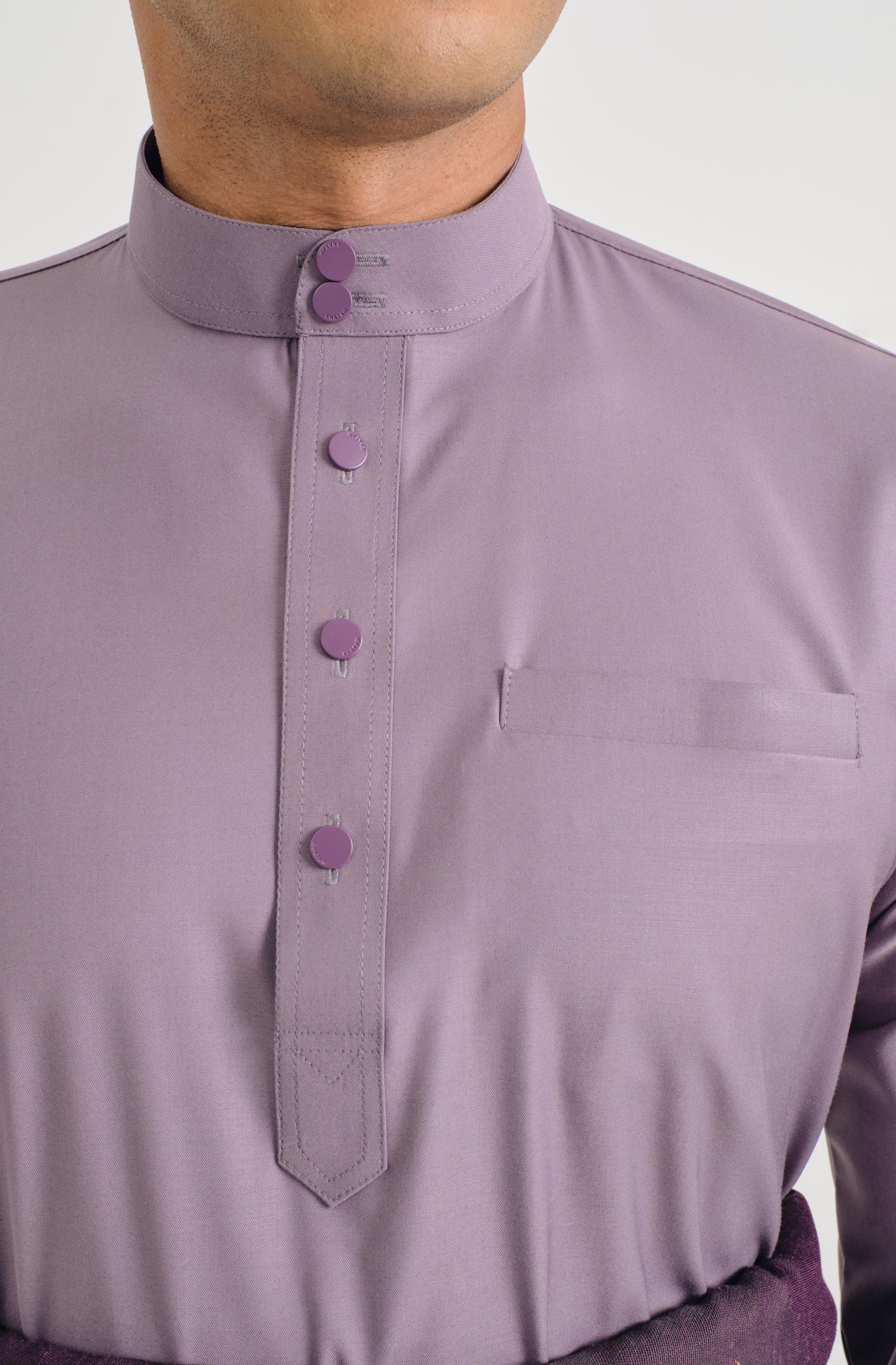 Patawali Baju Melayu Cekak Musang - Dusty Lilac