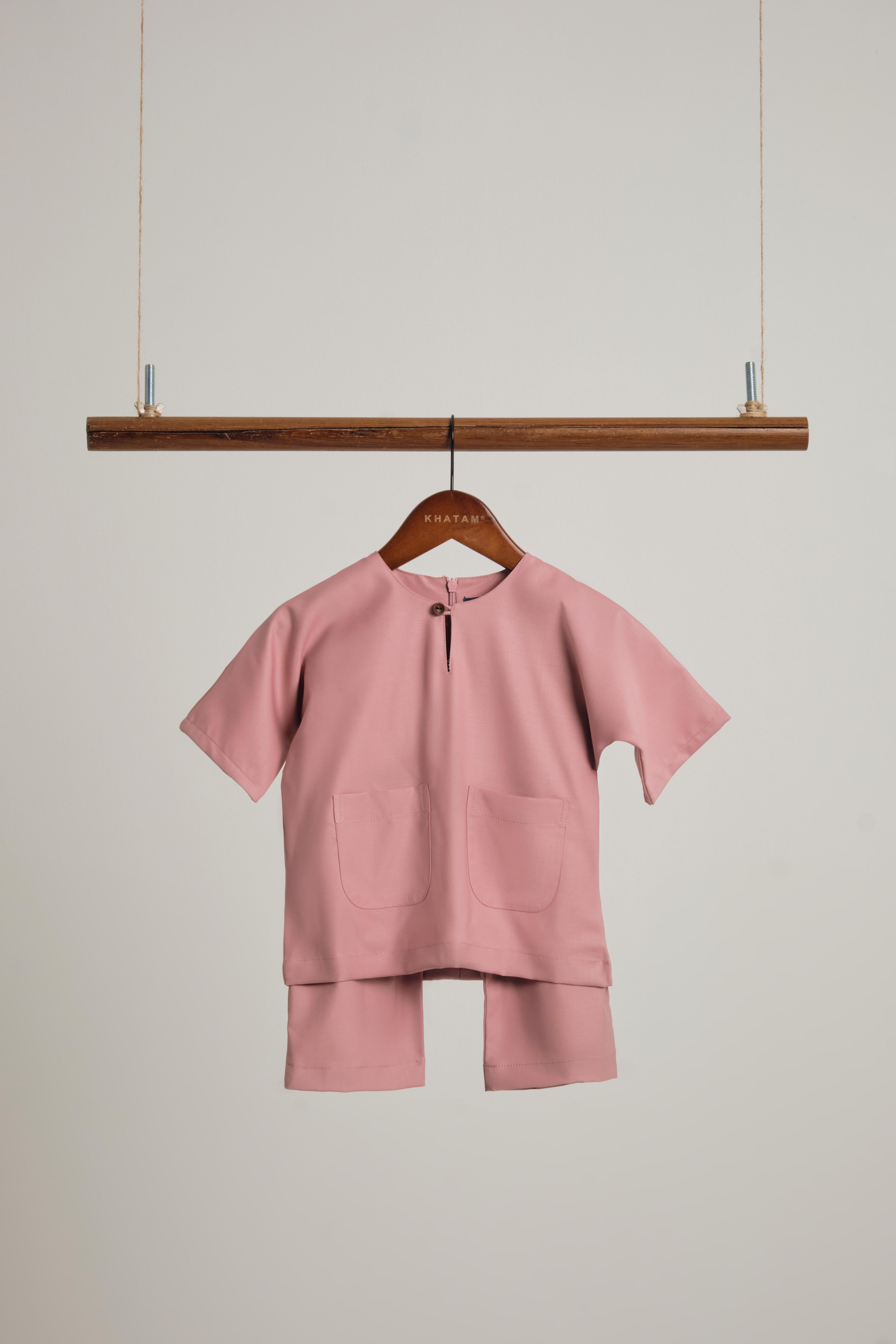 Patawali Baby Boys Baju Melayu Teluk Belanga - Dusty Pink