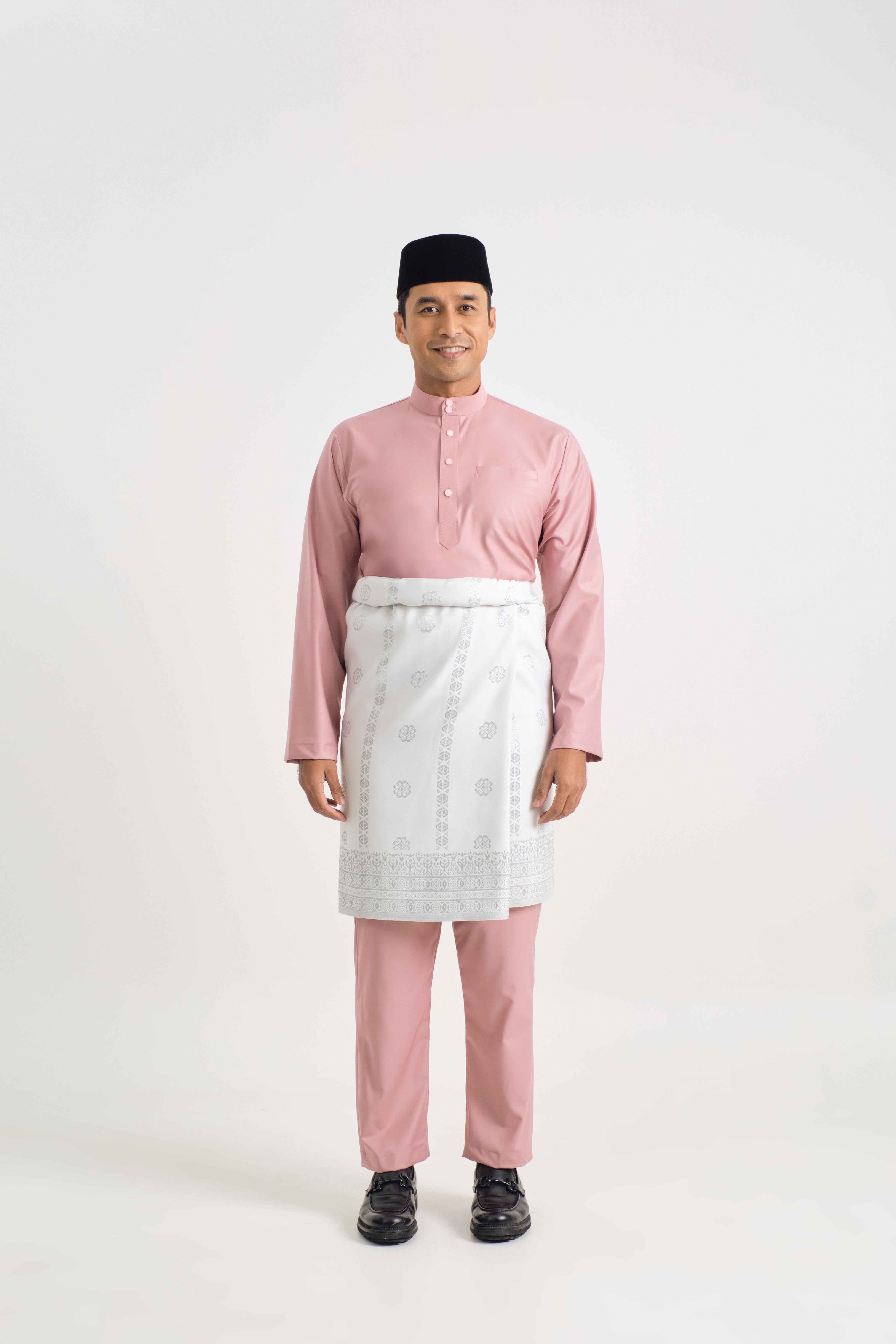 Patawali Baju Melayu Cekak Musang - Dusty Pink