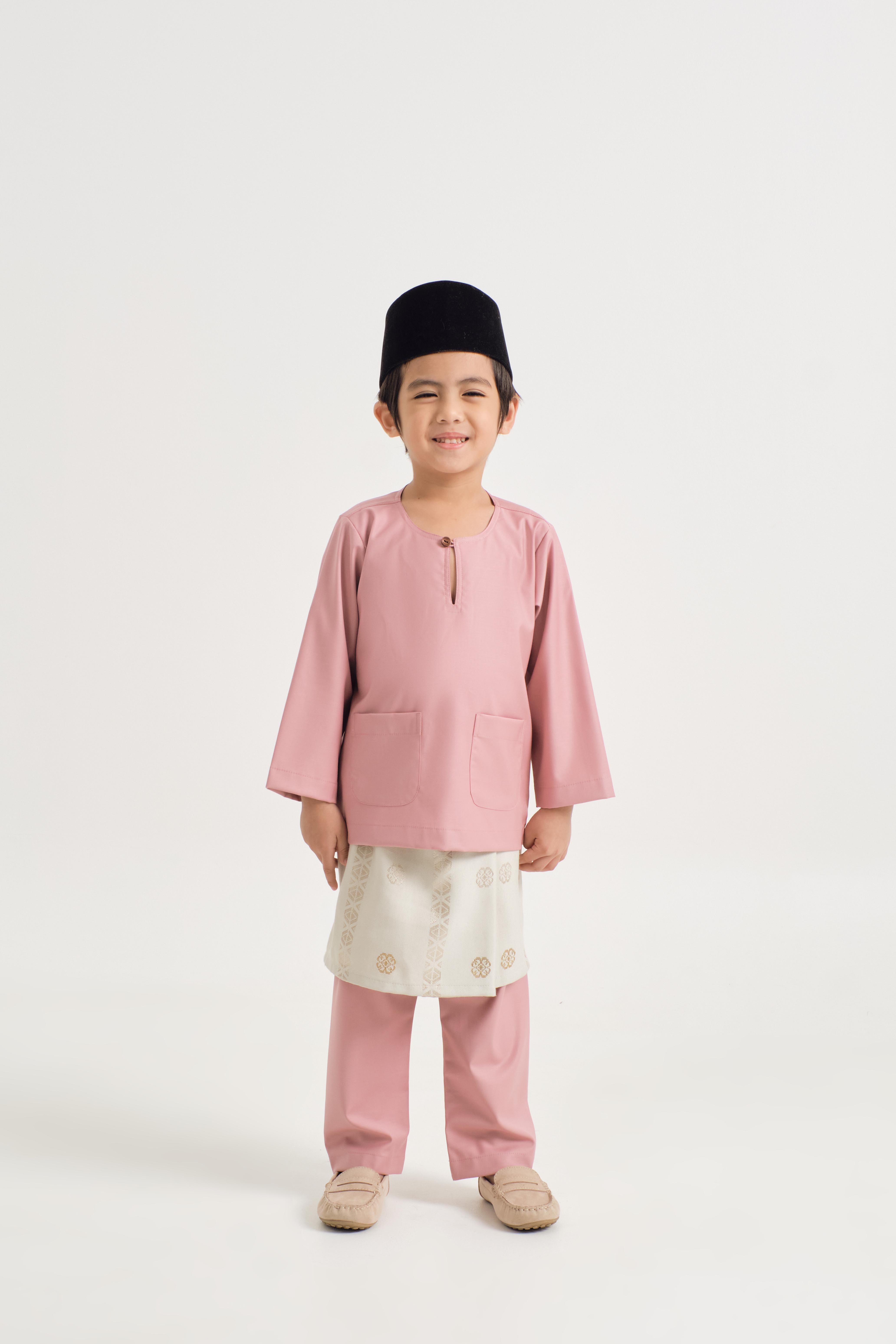 Patawali Boys Baju Melayu Teluk Belanga - Dusty Pink