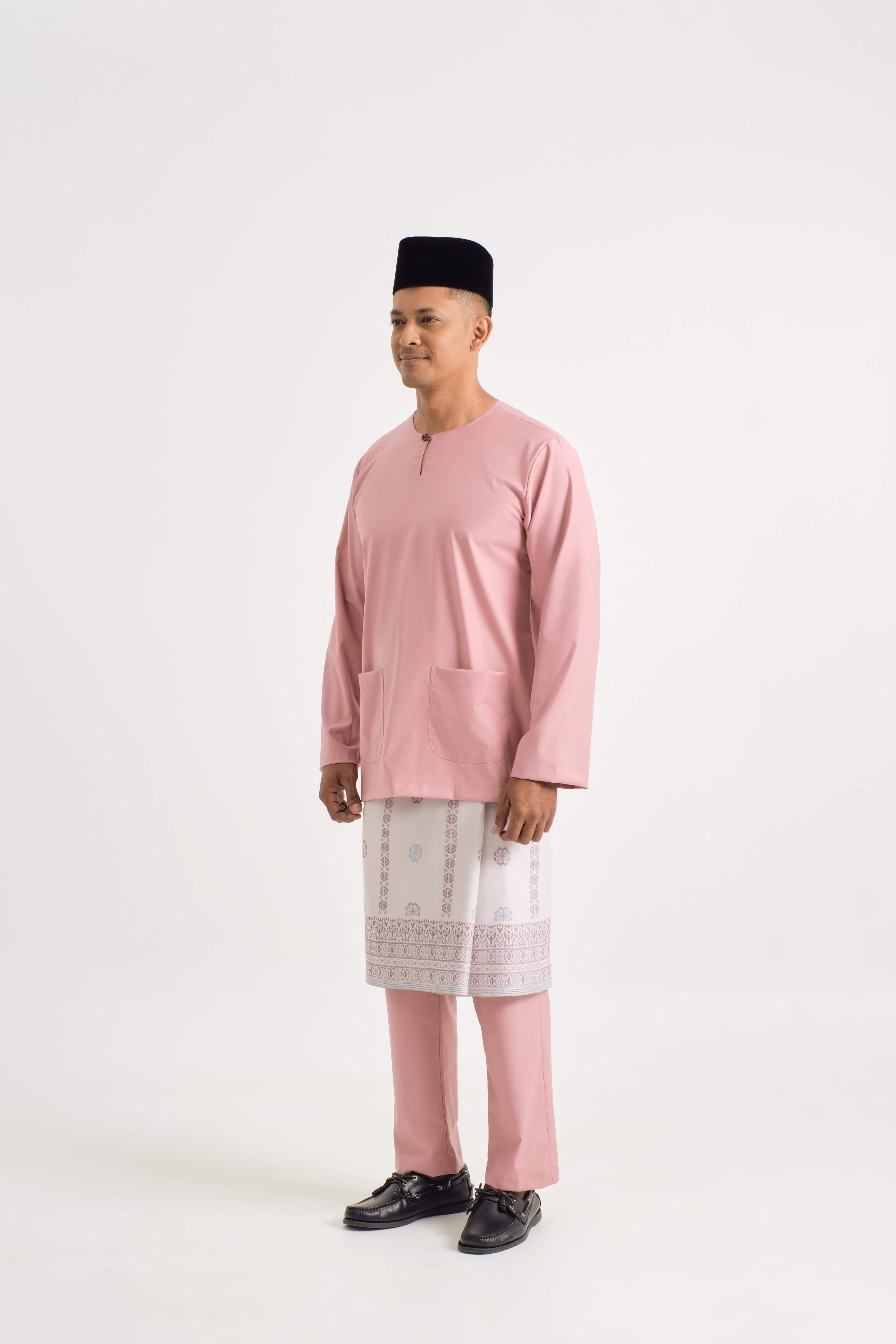 Patawali Modern Fit Baju Melayu Teluk Belanga - Dusty Pink