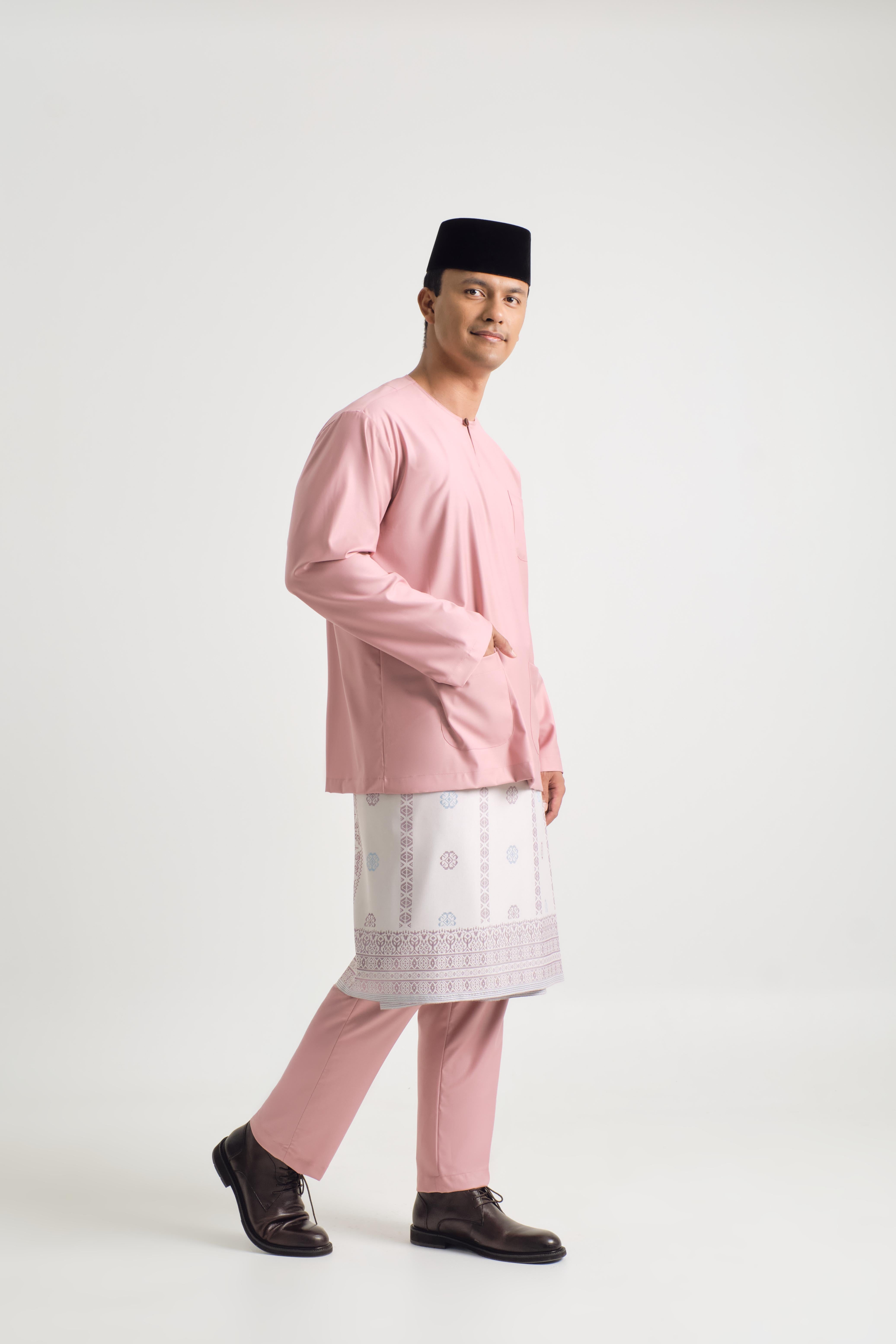 Patawali Classic Fit Baju Melayu Teluk Belanga - Dusty Pink