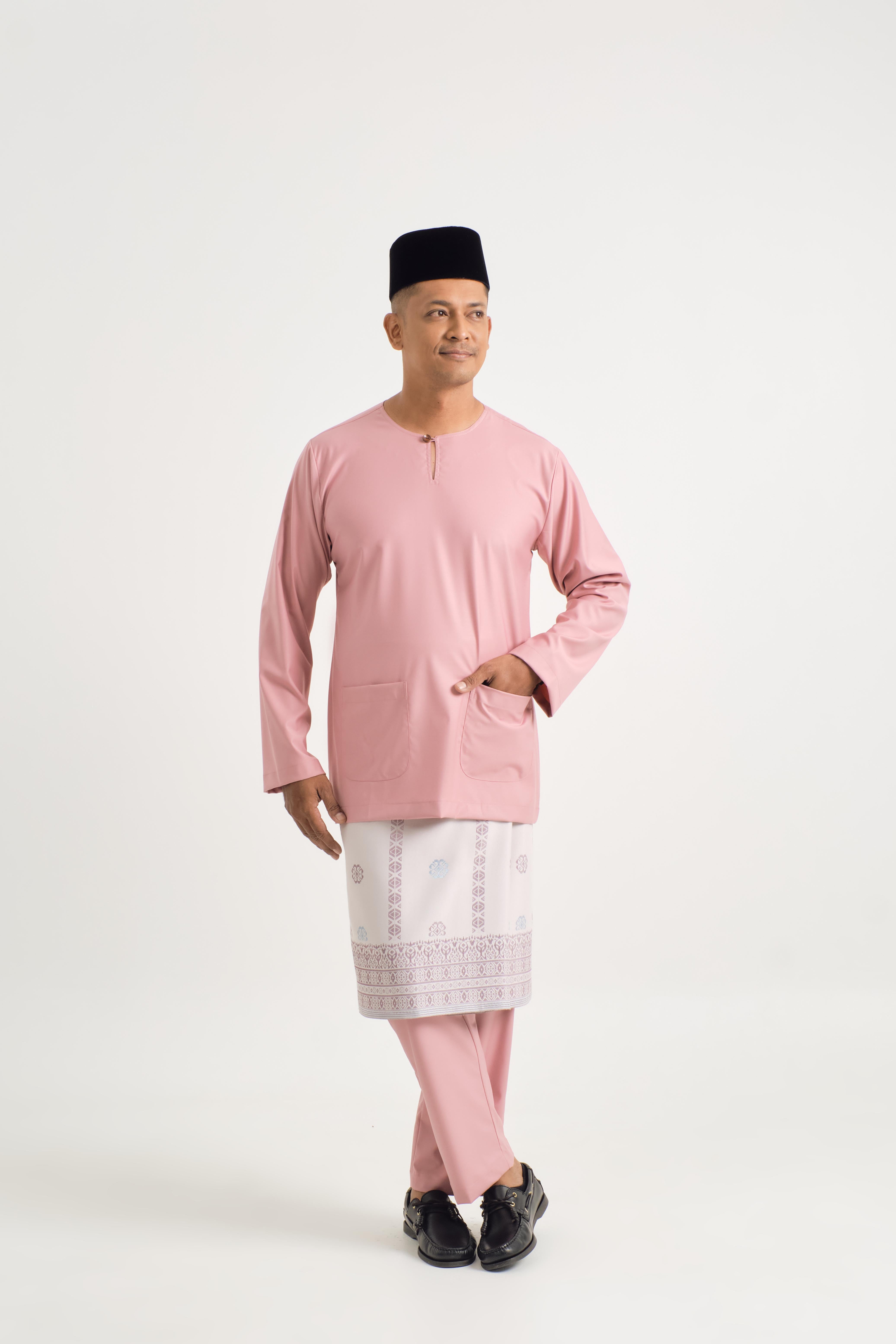 Patawali Modern Fit Baju Melayu Teluk Belanga - Dusty Pink