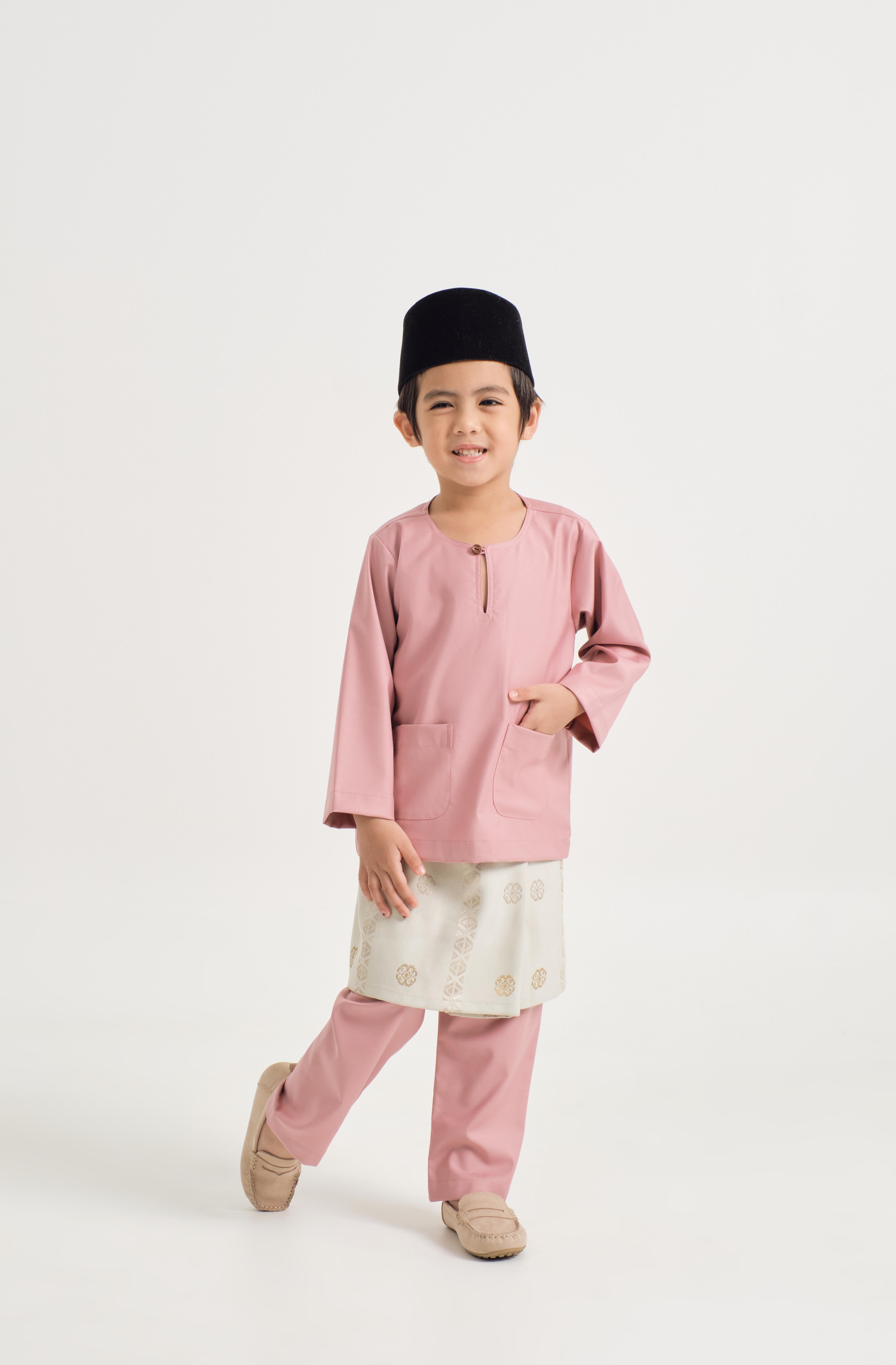 Patawali Boys Baju Melayu Teluk Belanga - Dusty Pink