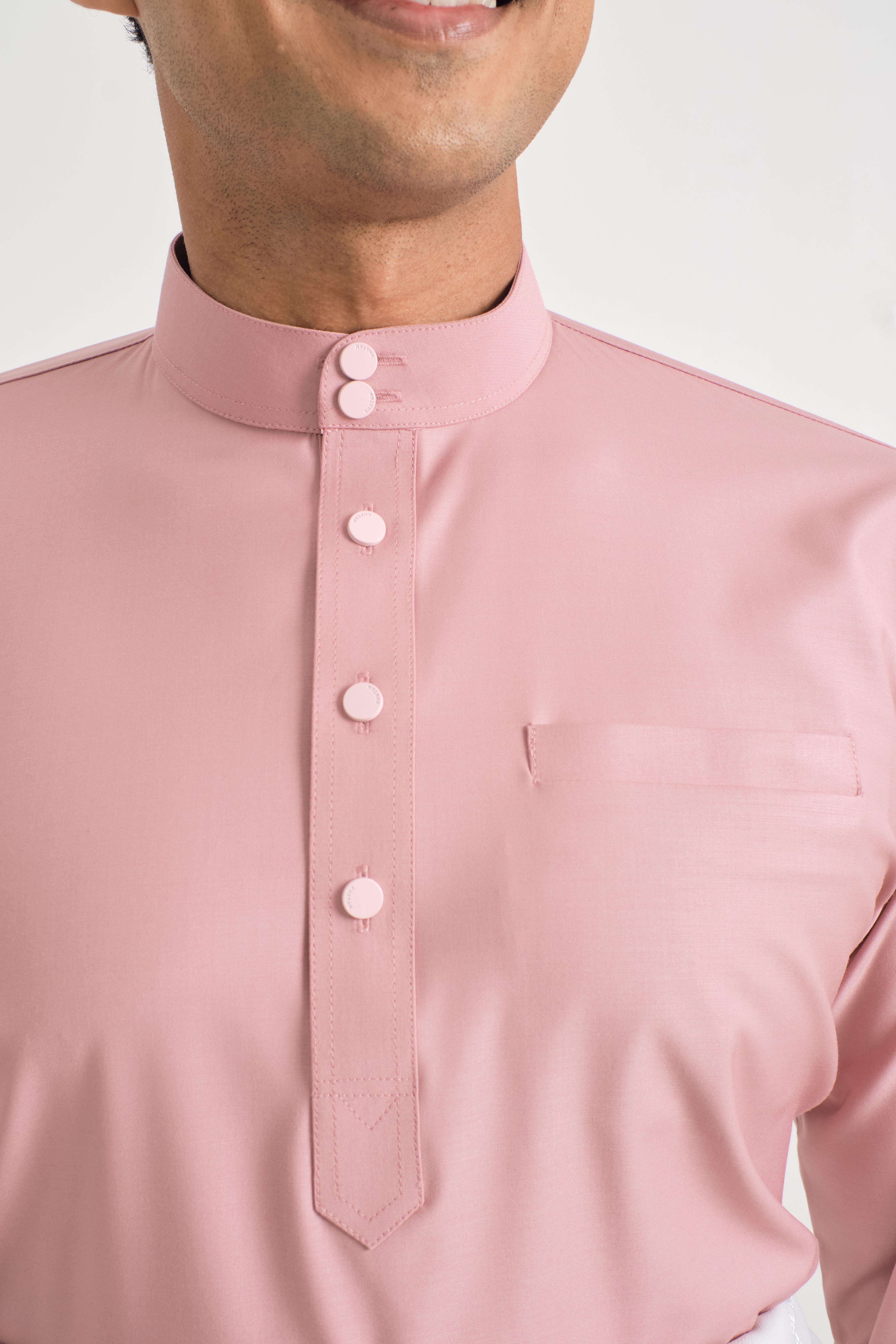 Patawali Baju Melayu Cekak Musang - Dusty Pink