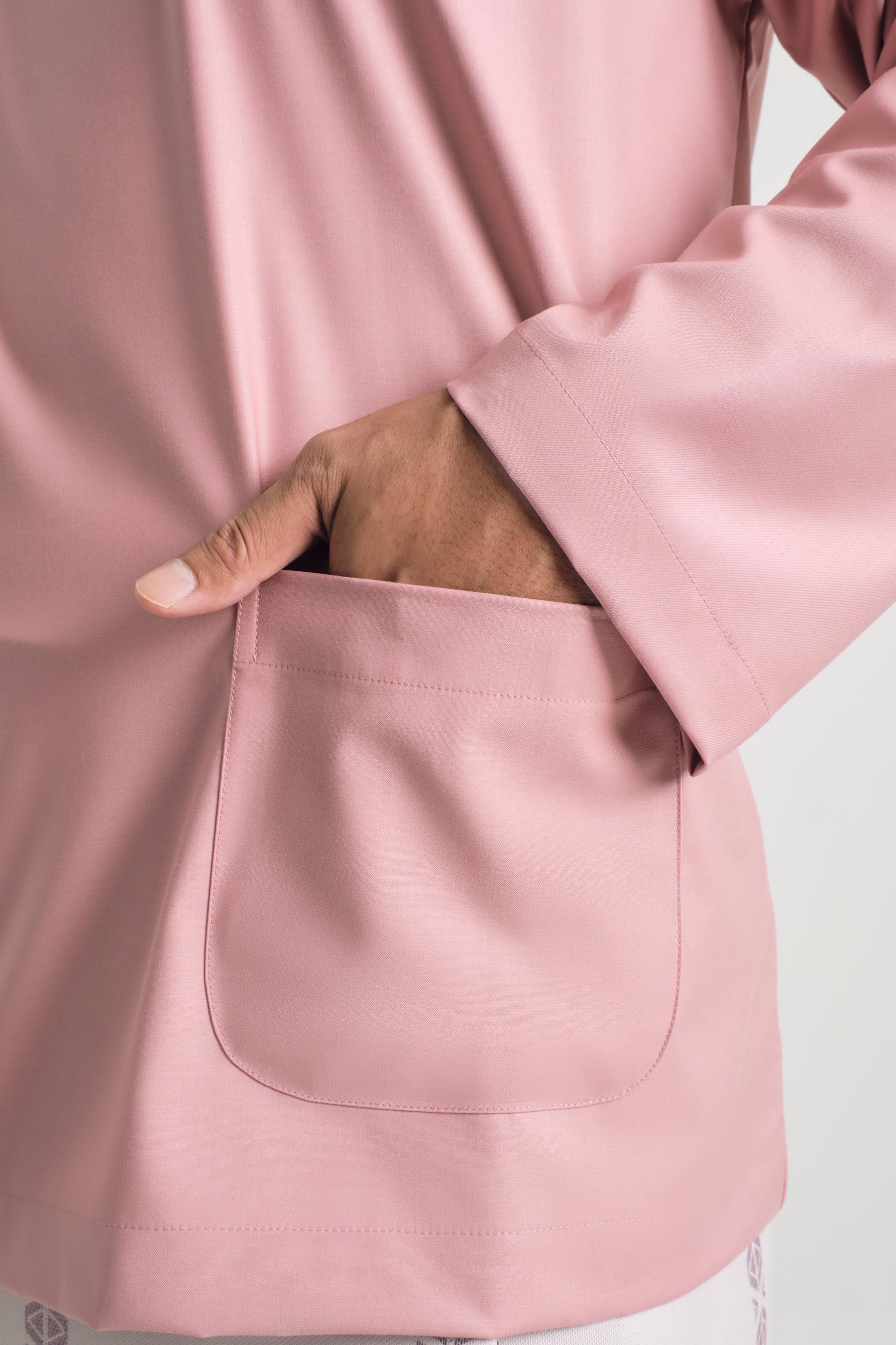 Patawali Classic Fit Baju Melayu Teluk Belanga - Dusty Pink