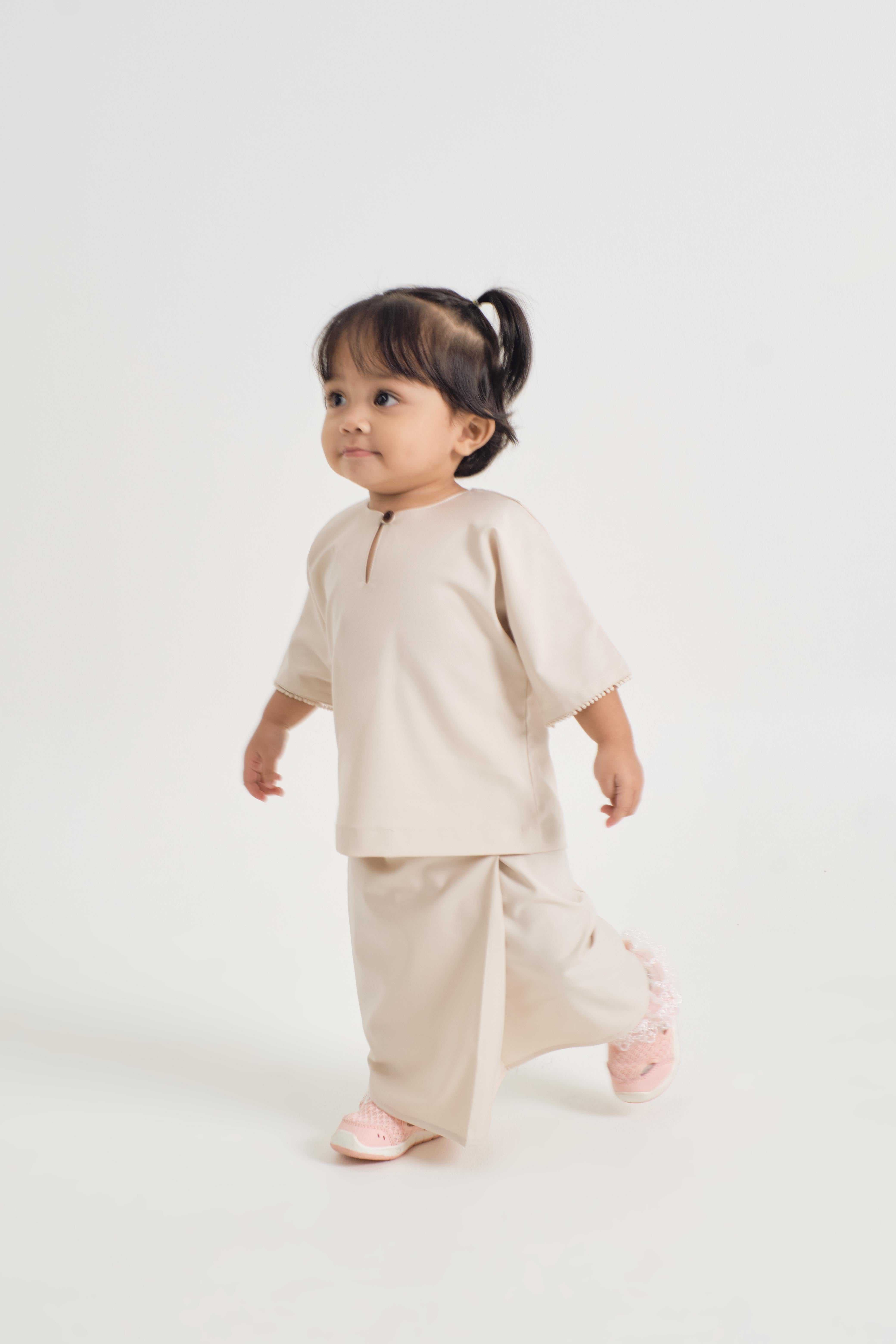 Patawali Baby Girls Baju Kurung - Ecru Beige