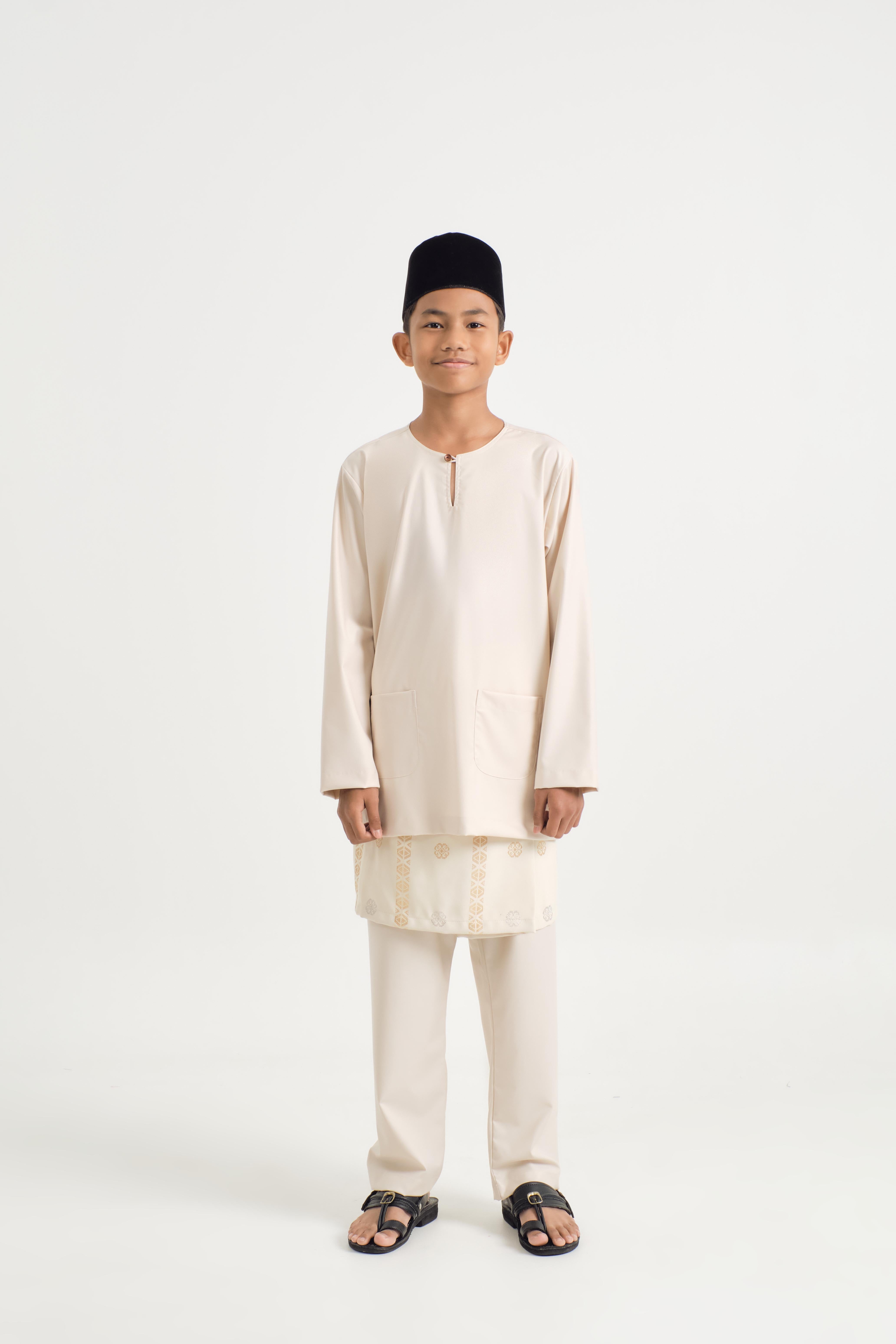 Patawali Boys Baju Melayu Teluk Belanga - Ecru Beige