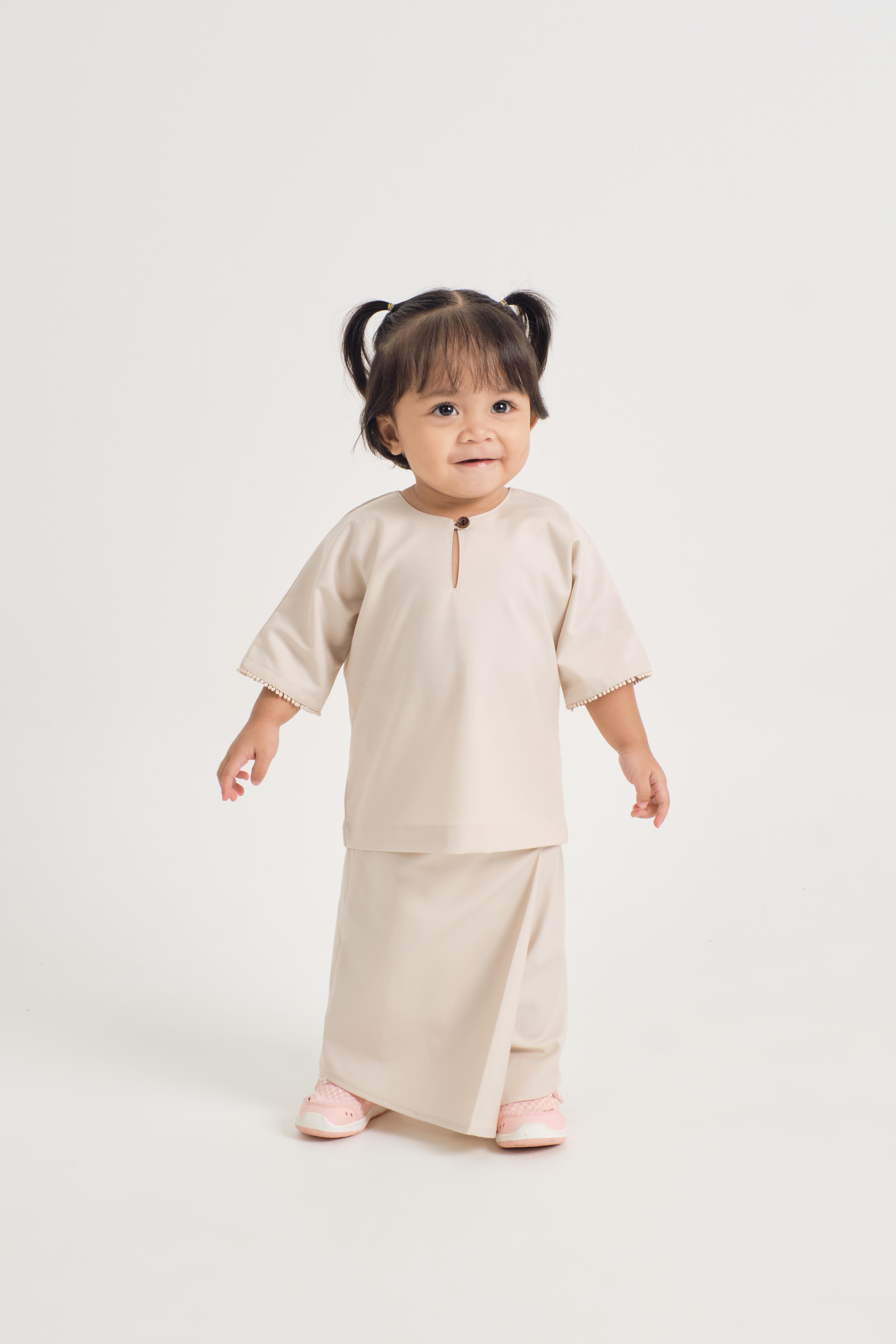 Patawali Baby Girls Baju Kurung - Ecru Beige