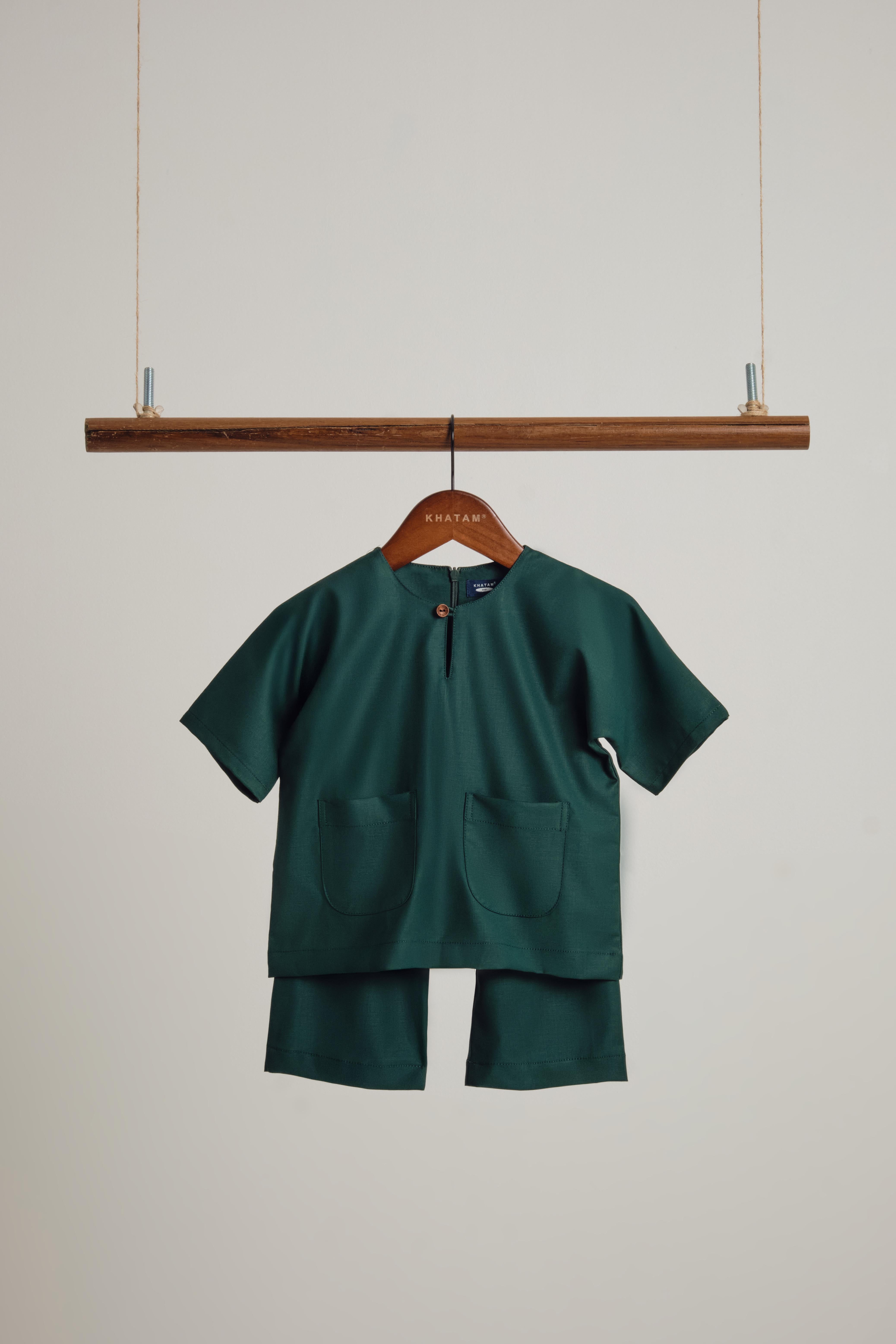 Patawali Baby Boys Baju Melayu Teluk Belanga - Emerald Green