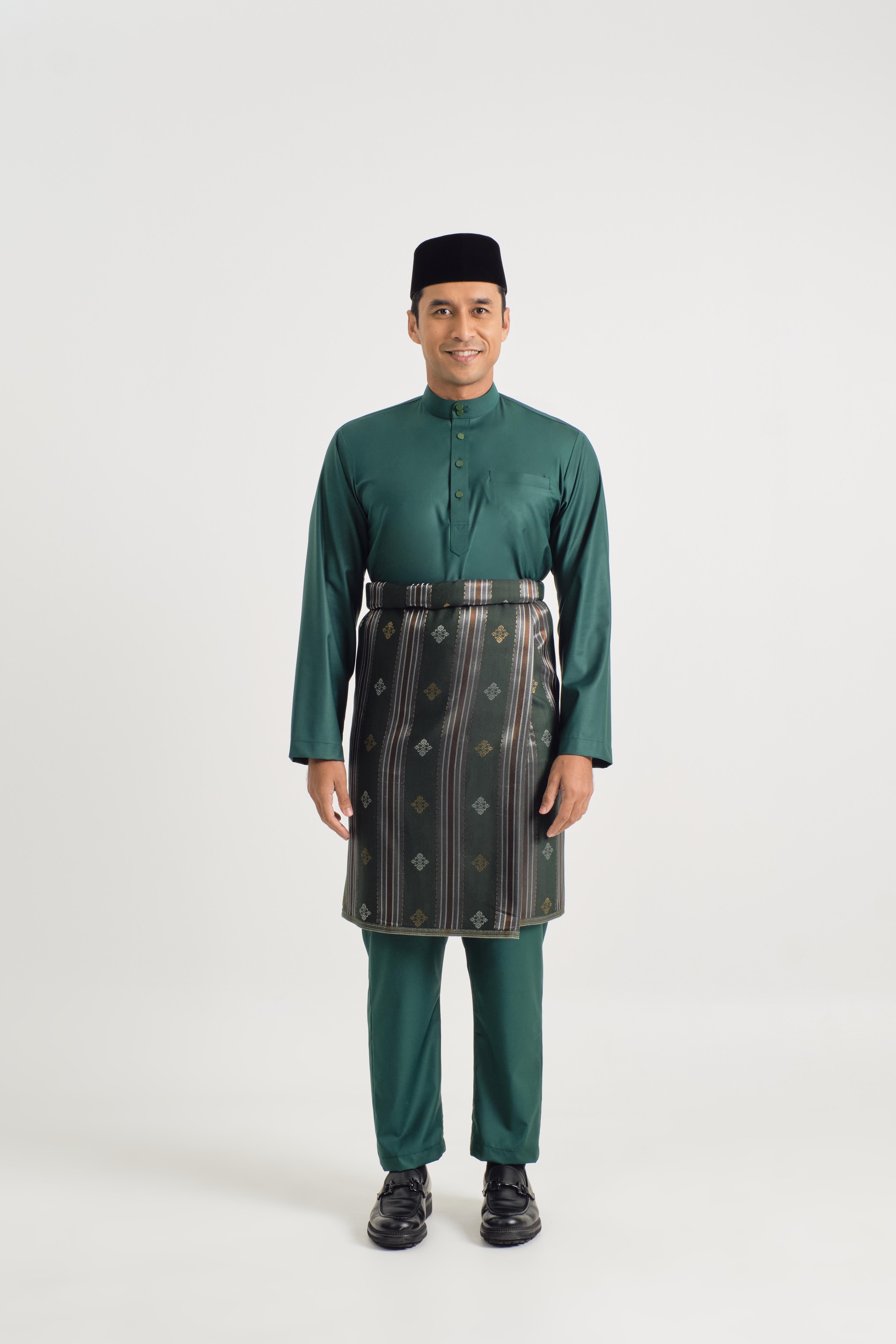 Patawali Baju Melayu Cekak Musang - Emerald Green