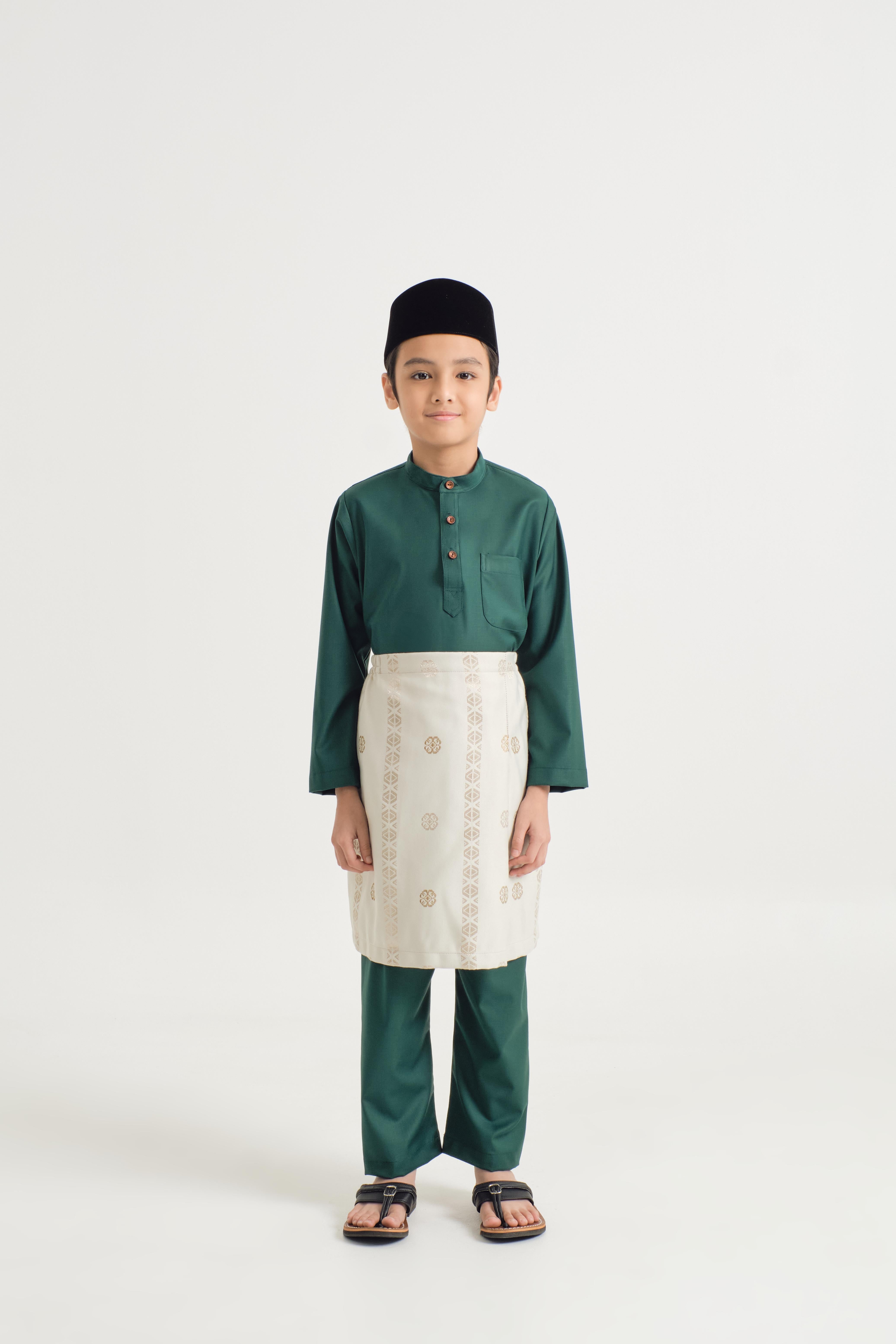 Patawali Boys Baju Melayu Cekak Musang - Emerald Green