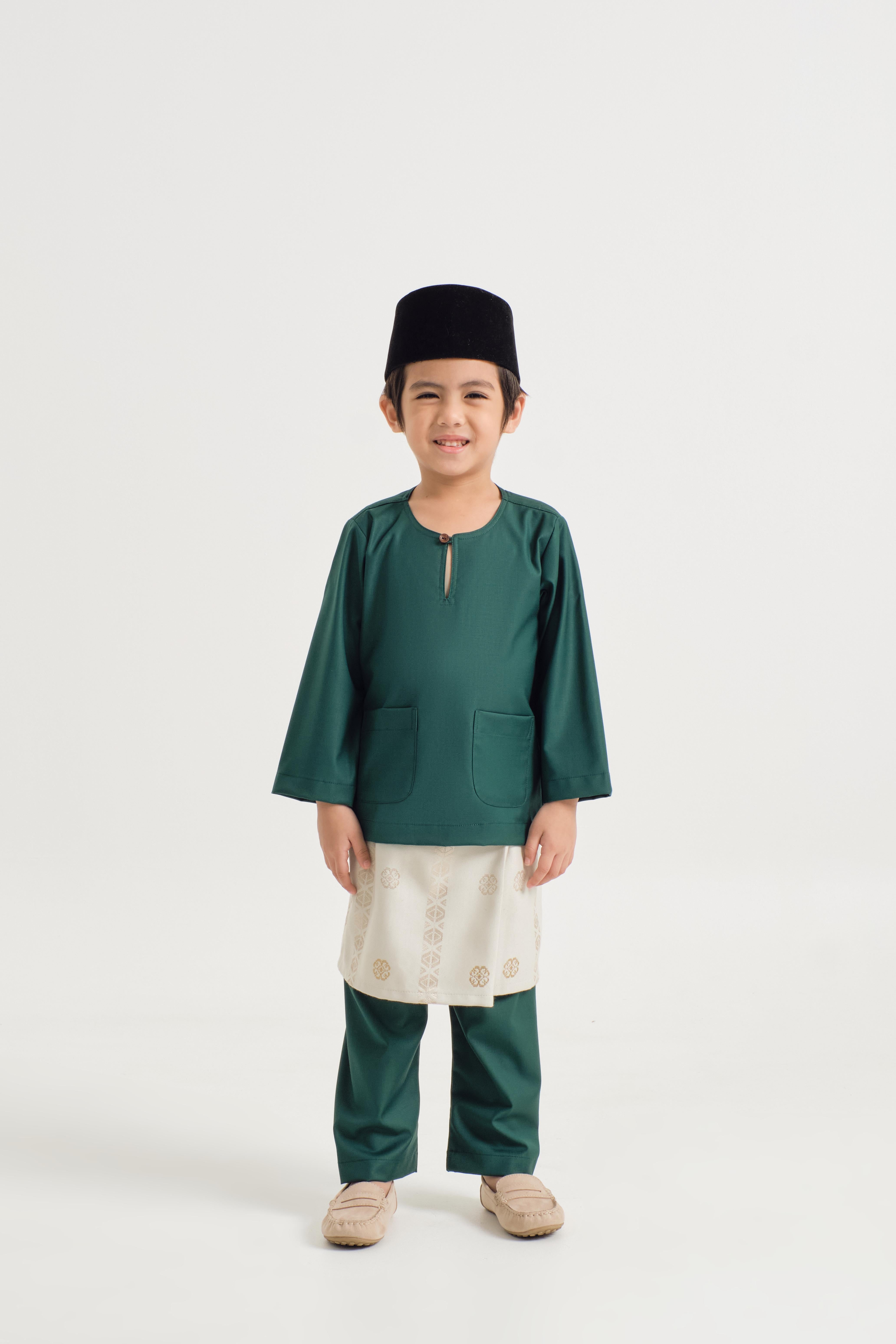 Patawali Boys Baju Melayu Teluk Belanga - Emerald Green