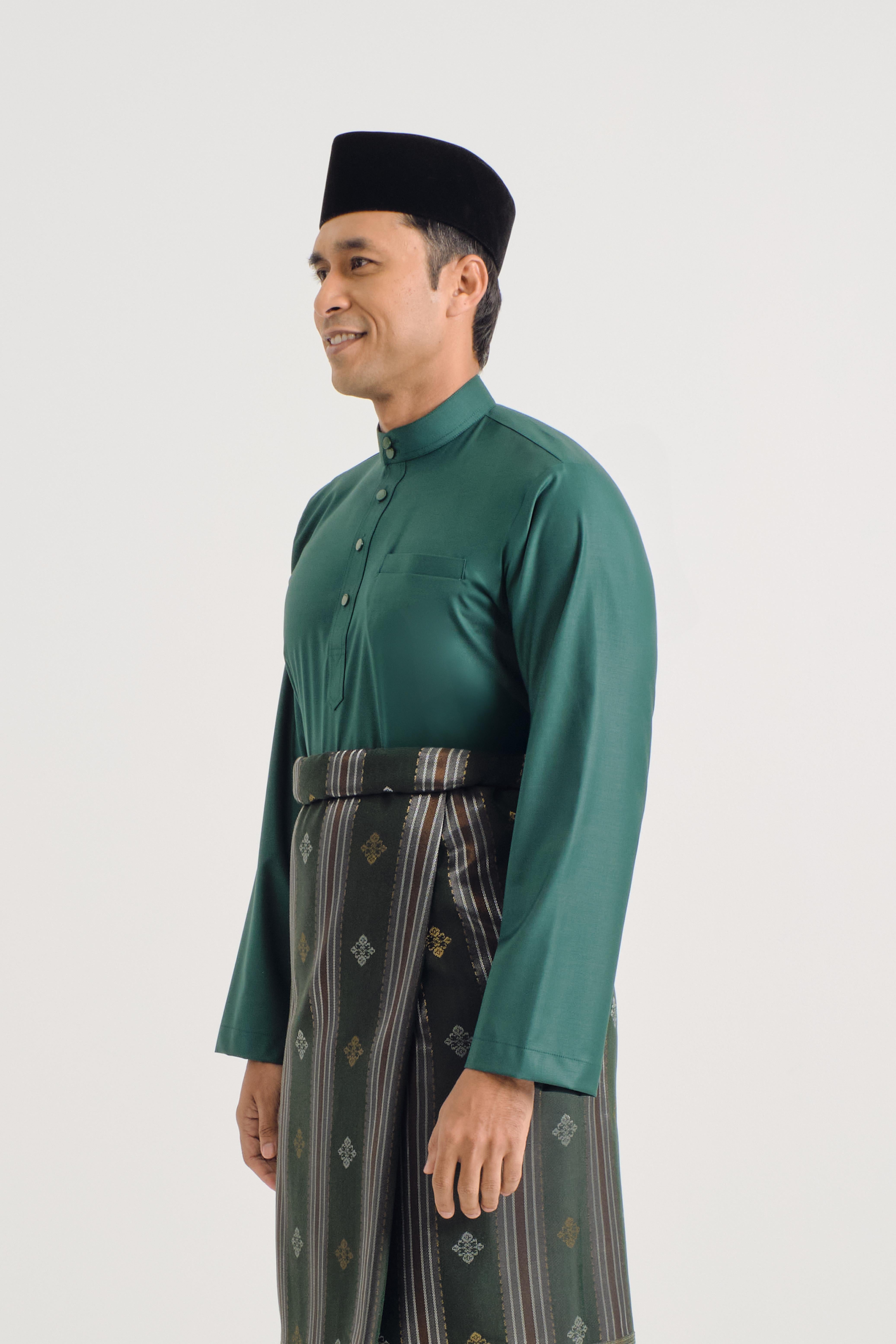 Patawali Baju Melayu Cekak Musang - Emerald Green