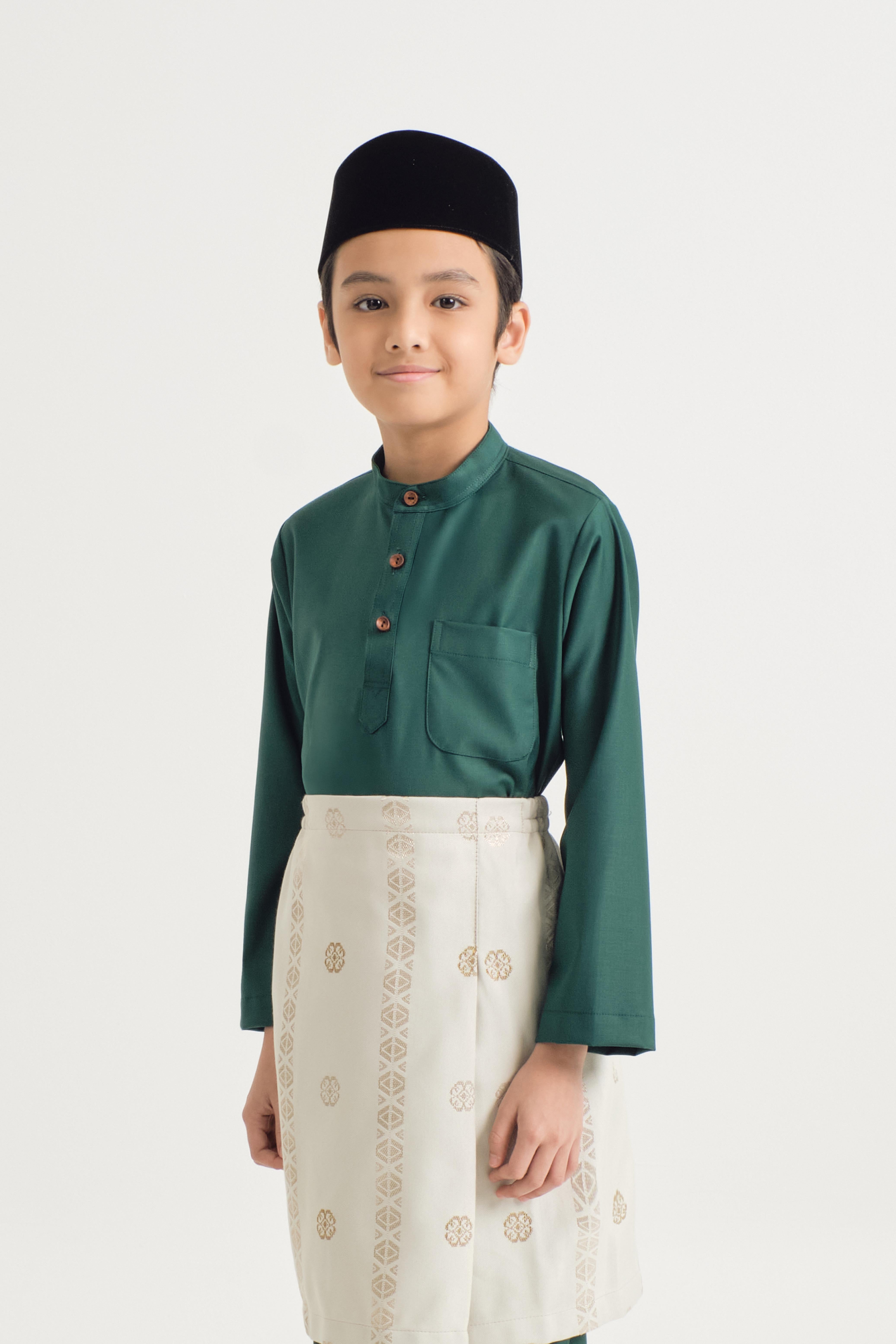 Patawali Boys Baju Melayu Cekak Musang - Emerald Green