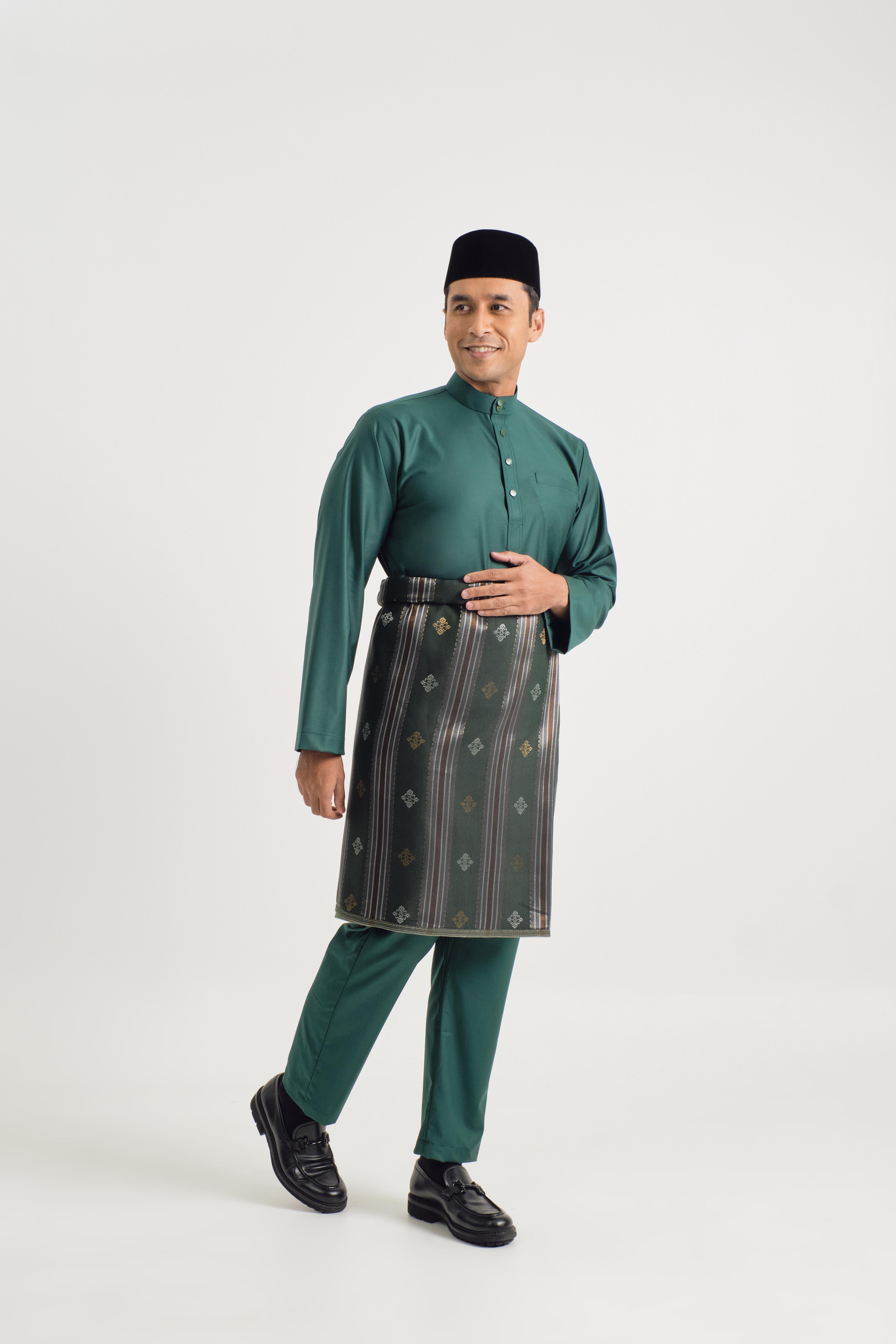 Patawali Baju Melayu Cekak Musang - Emerald Green