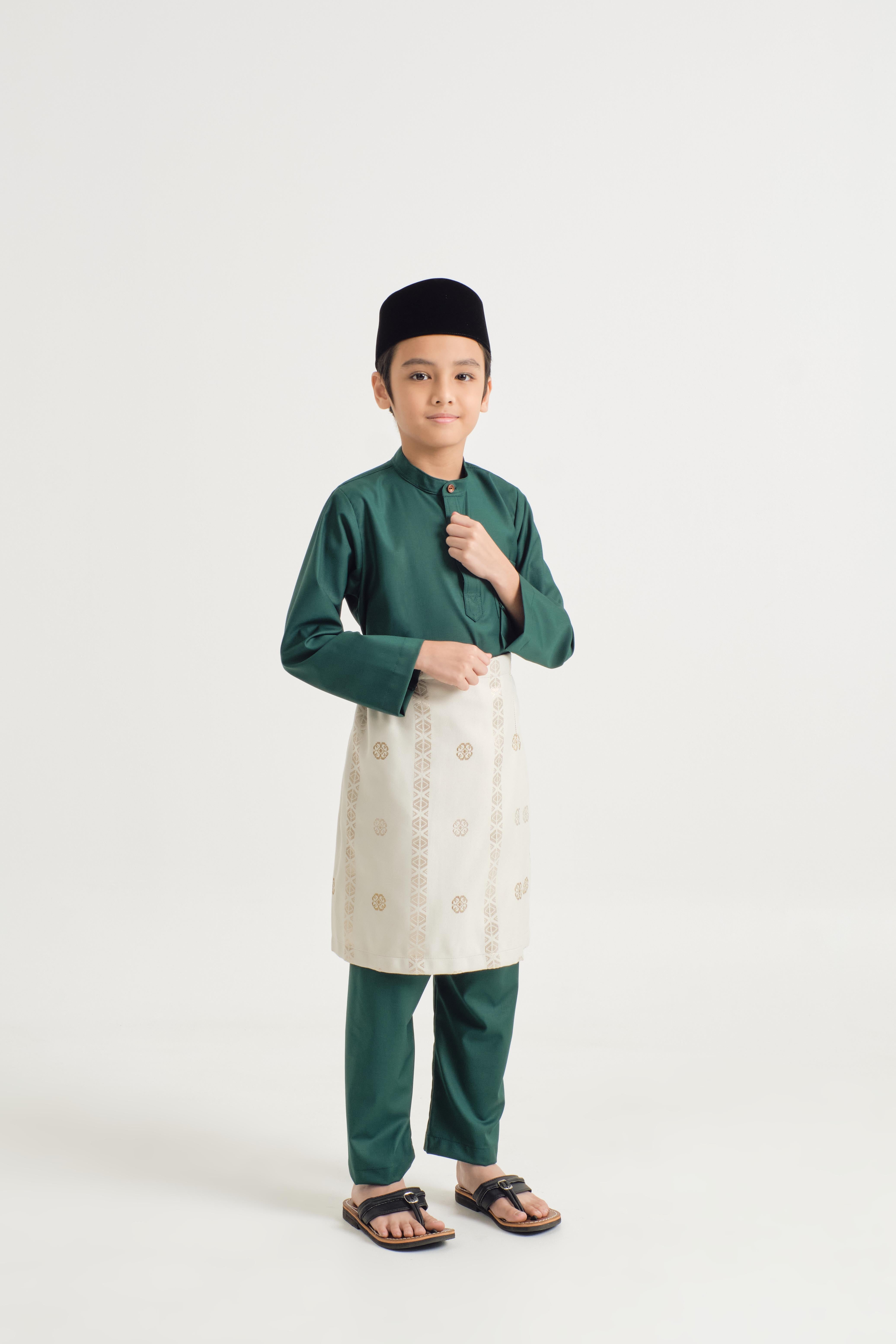 Patawali Boys Baju Melayu Cekak Musang - Emerald Green