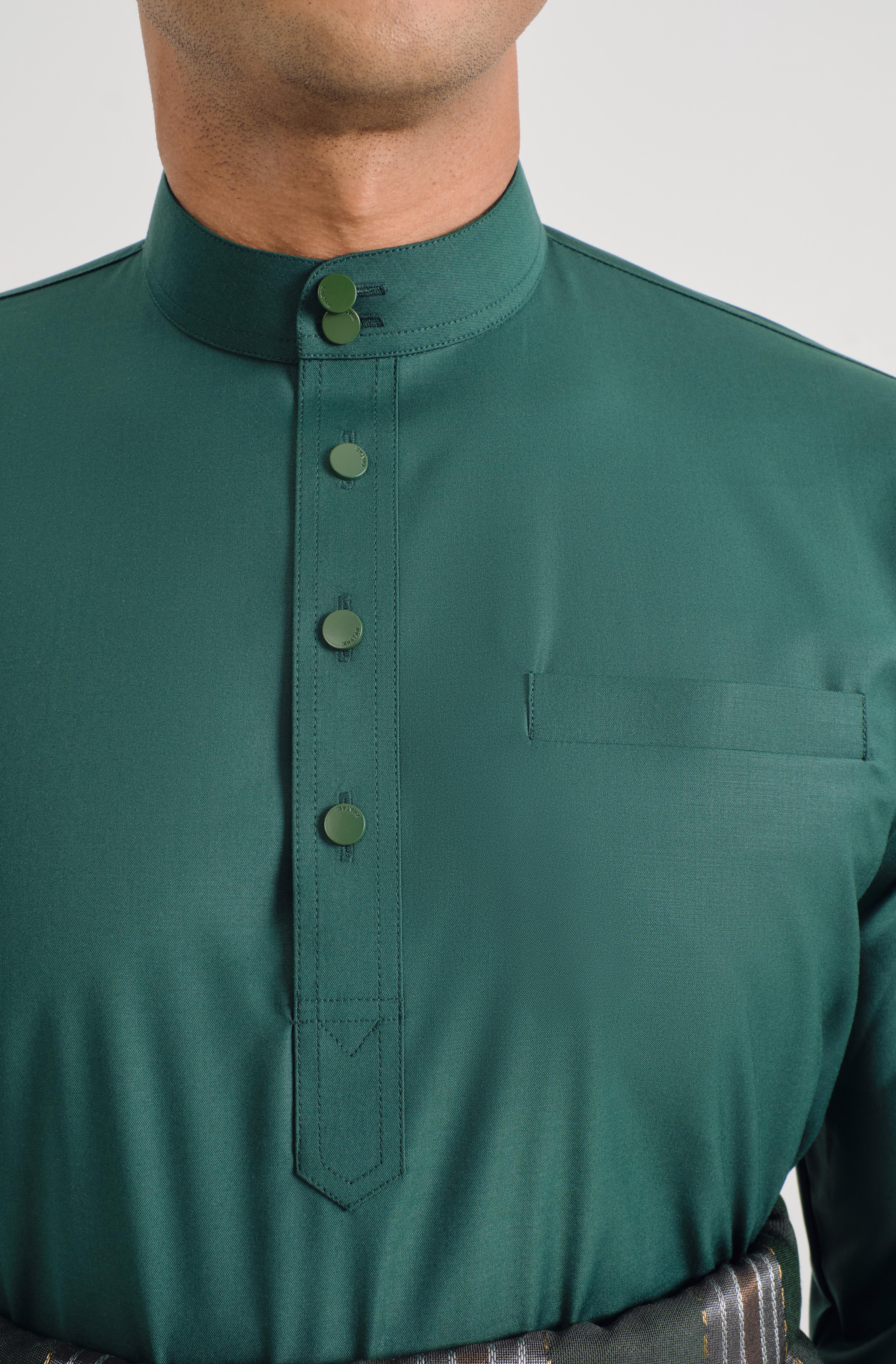 Patawali Baju Melayu Cekak Musang - Emerald Green