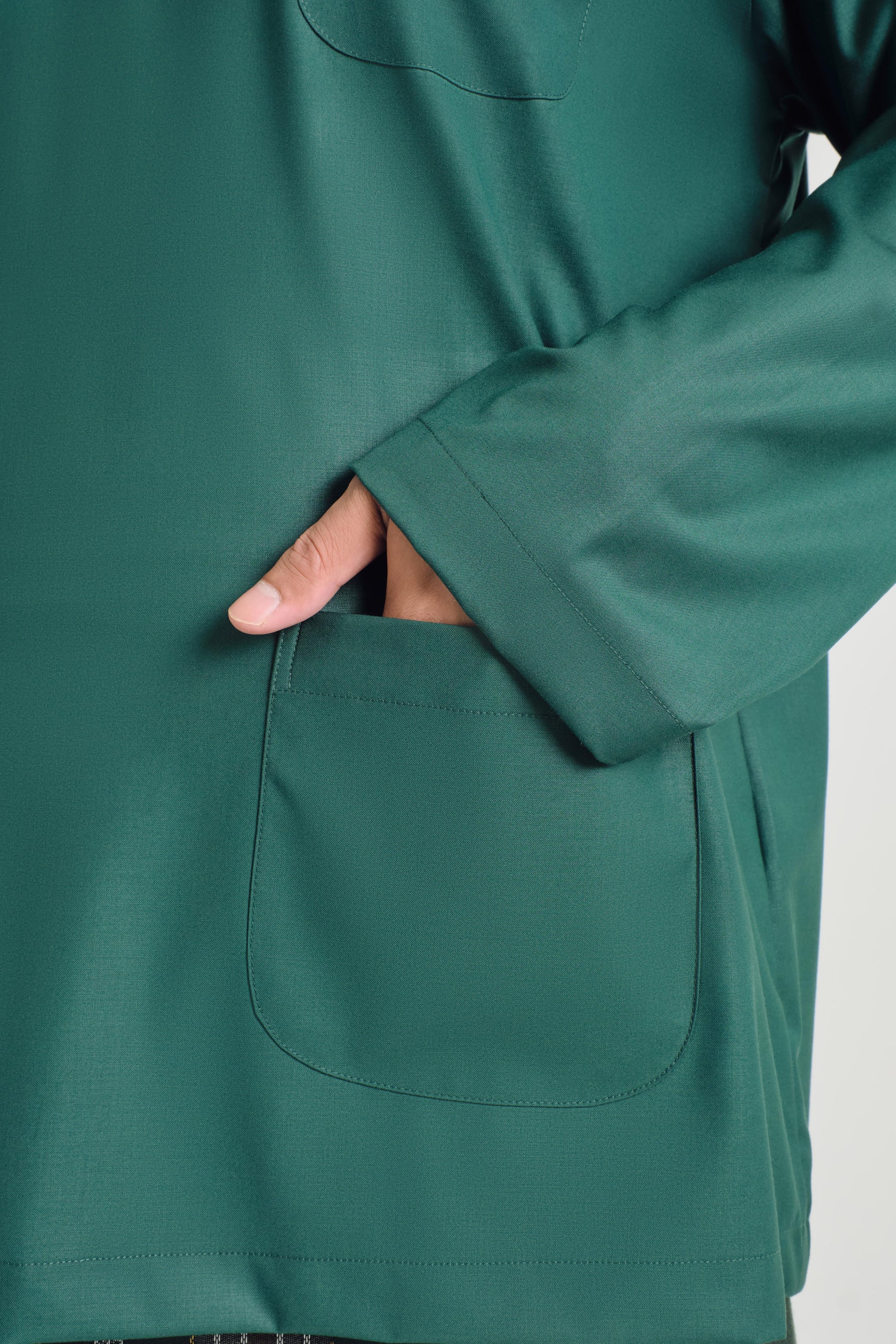 Patawali Classic Fit Baju Melayu Teluk Belanga - Emerald Green