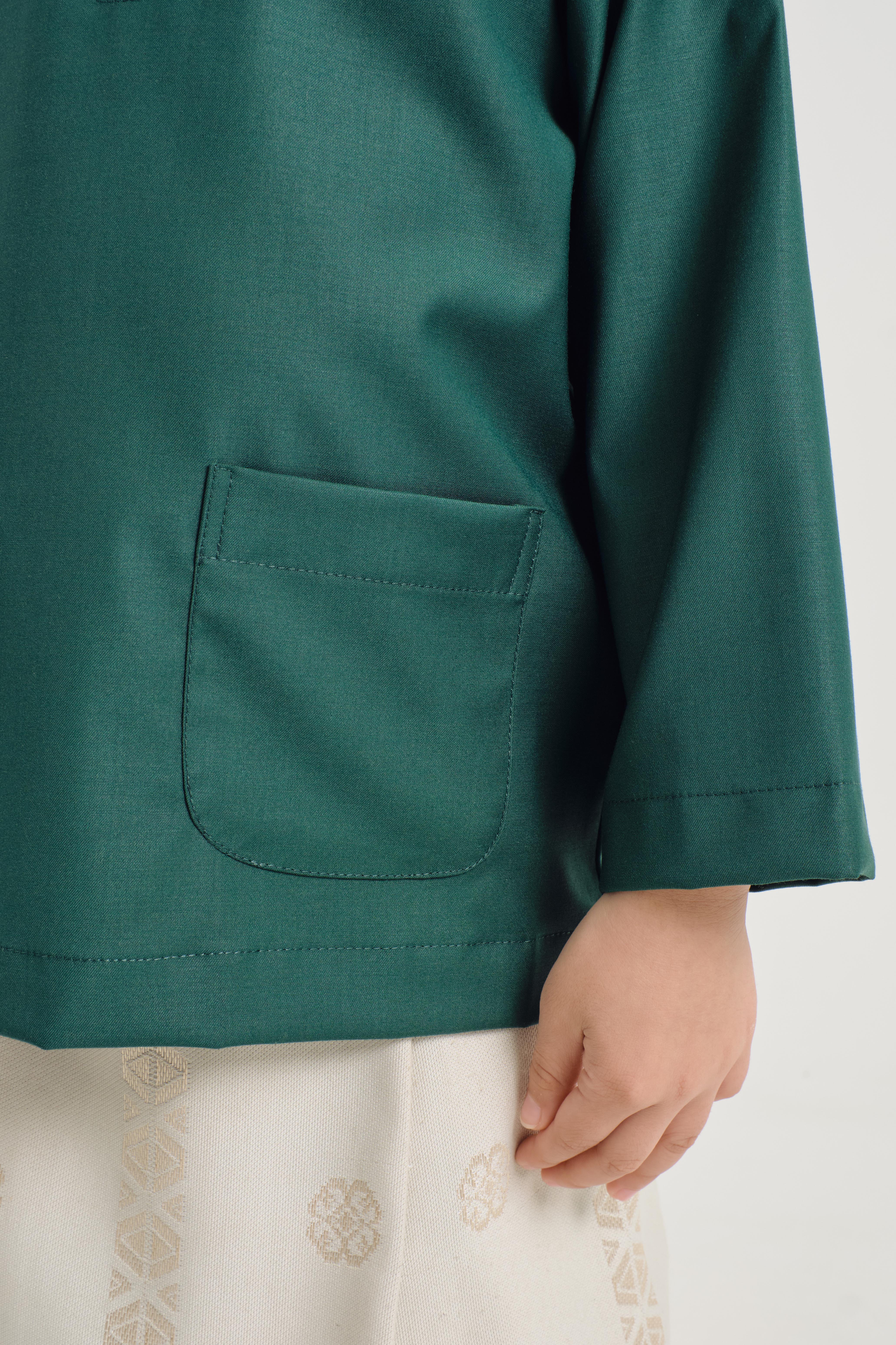 Patawali Boys Baju Melayu Teluk Belanga - Emerald Green