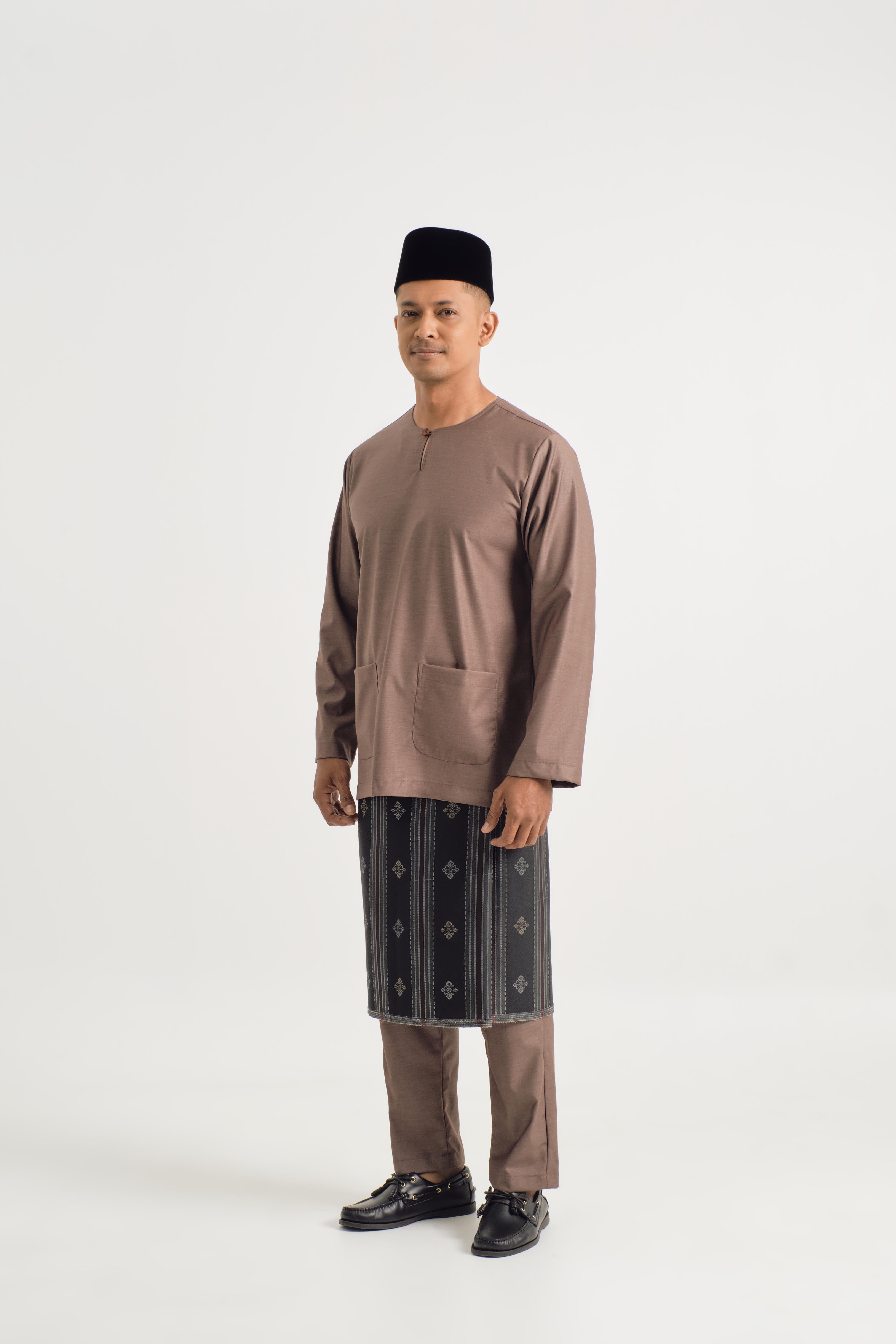 Patawali Modern Fit Baju Melayu Teluk Belanga - Espresso