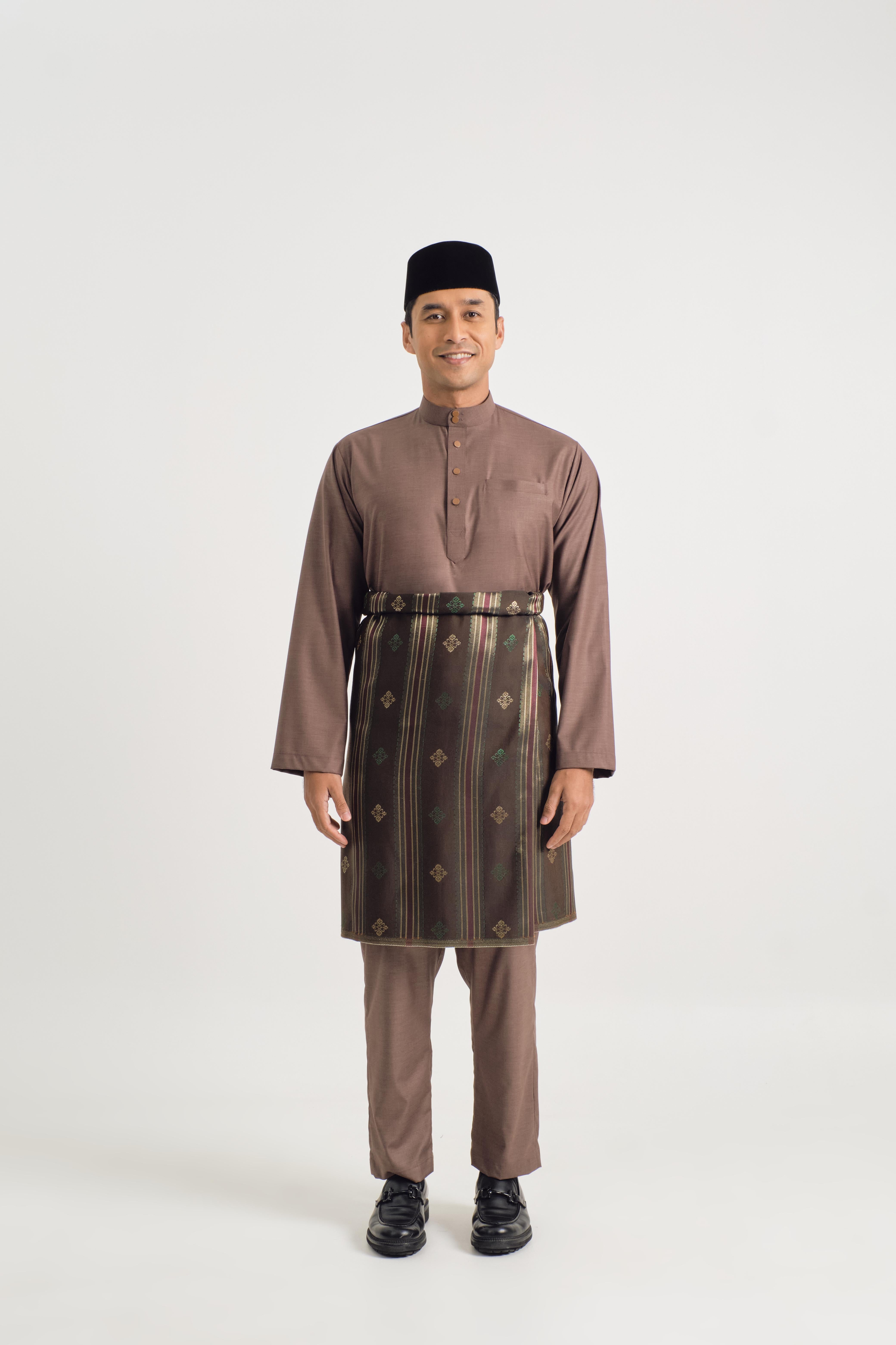 Patawali Baju Melayu Cekak Musang - Espresso