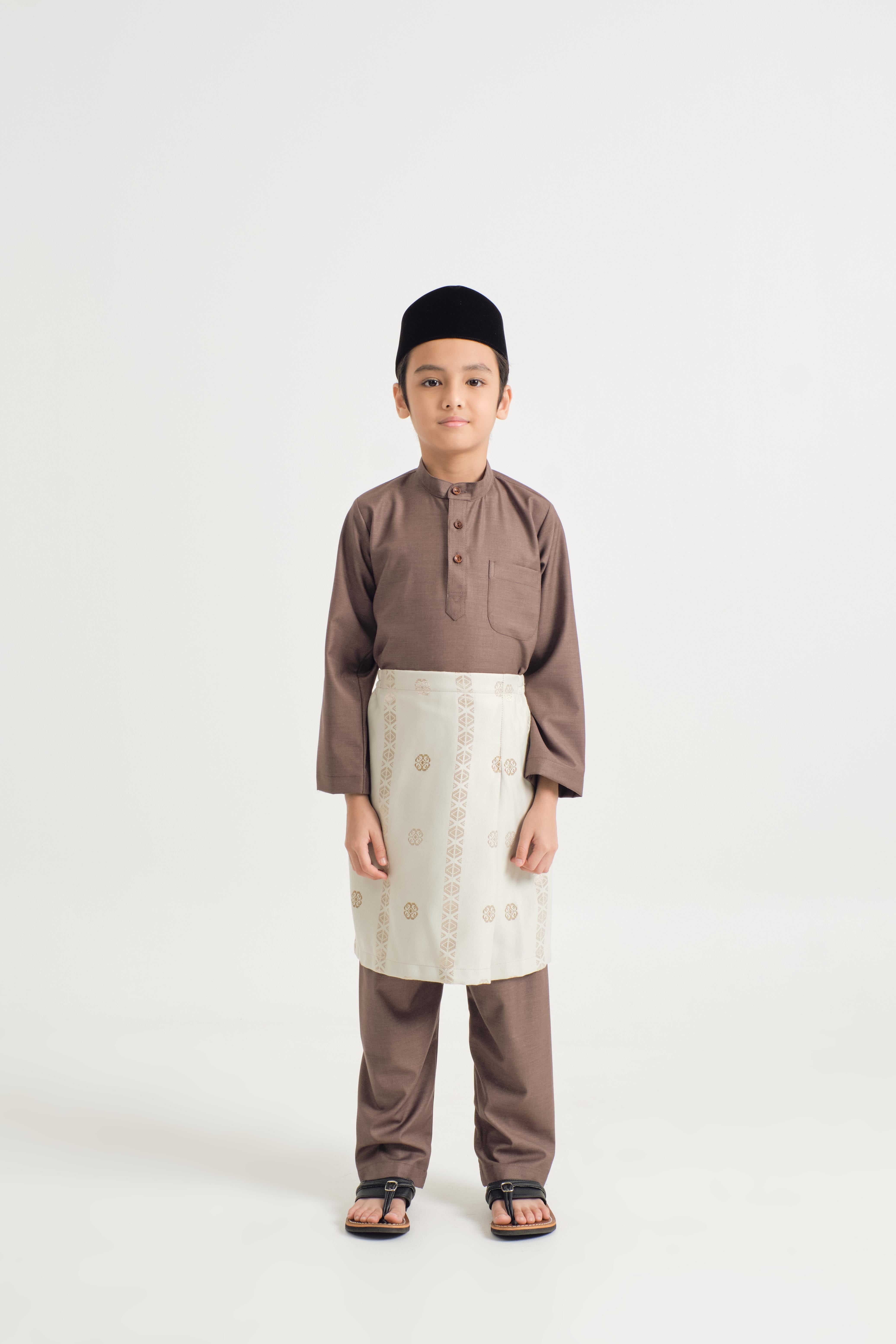 Patawali Boys Baju Melayu Cekak Musang - Espresso