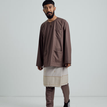 Patawali Classic Fit Baju Melayu Teluk Belanga - Espresso