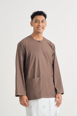 Patawali Classic Fit Baju Melayu Teluk Belanga - Espresso
