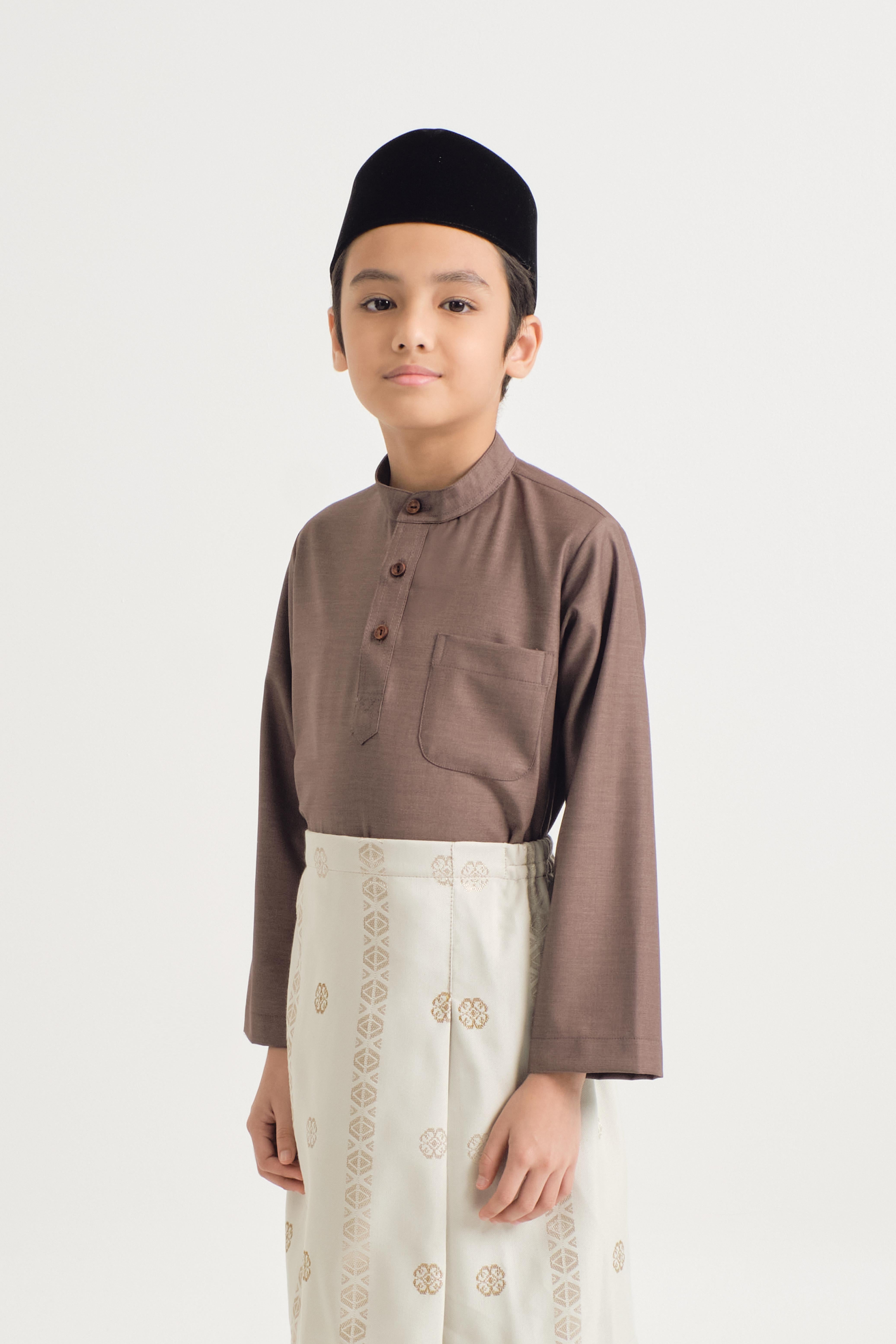 Patawali Boys Baju Melayu Cekak Musang - Espresso