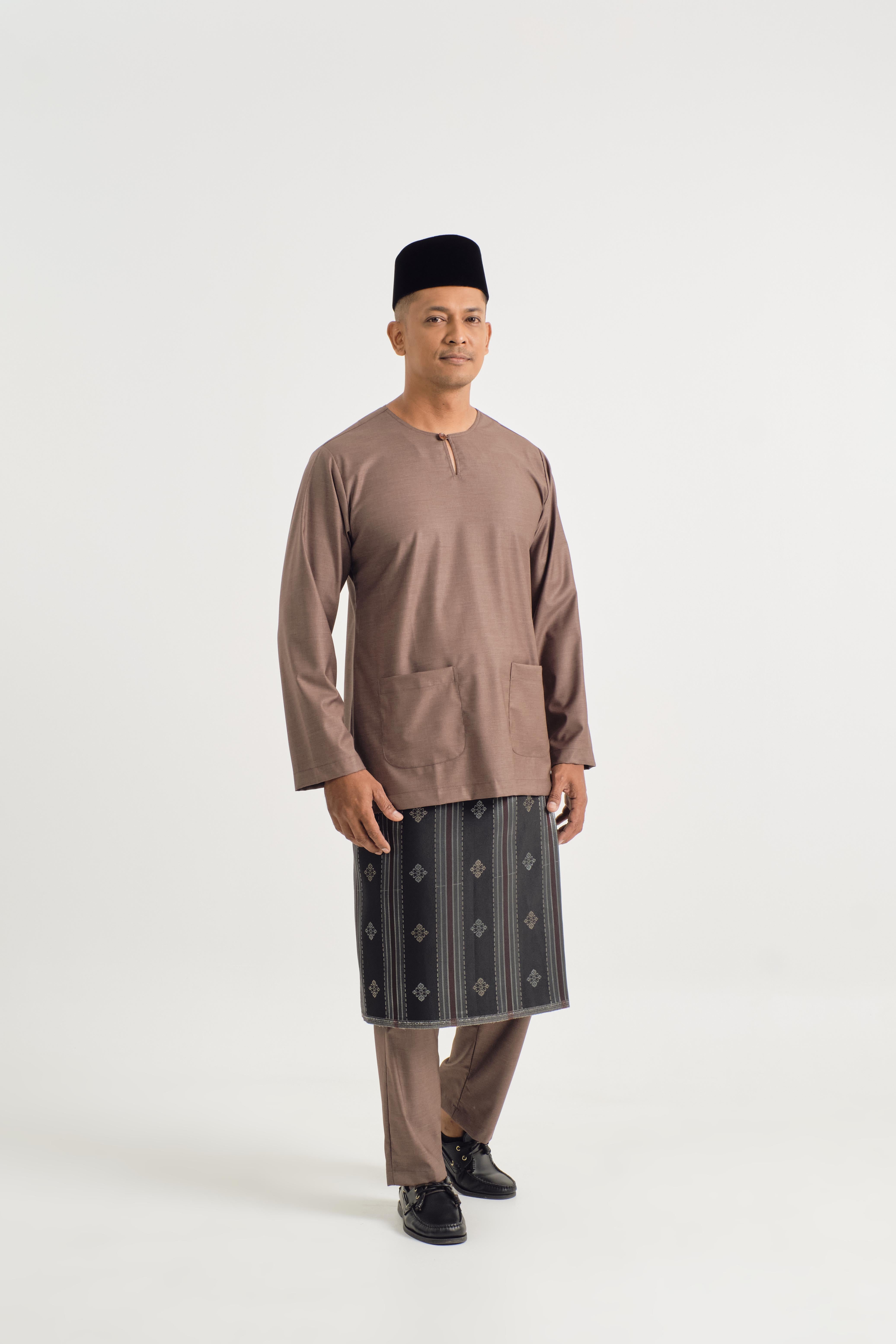 Patawali Modern Fit Baju Melayu Teluk Belanga - Espresso