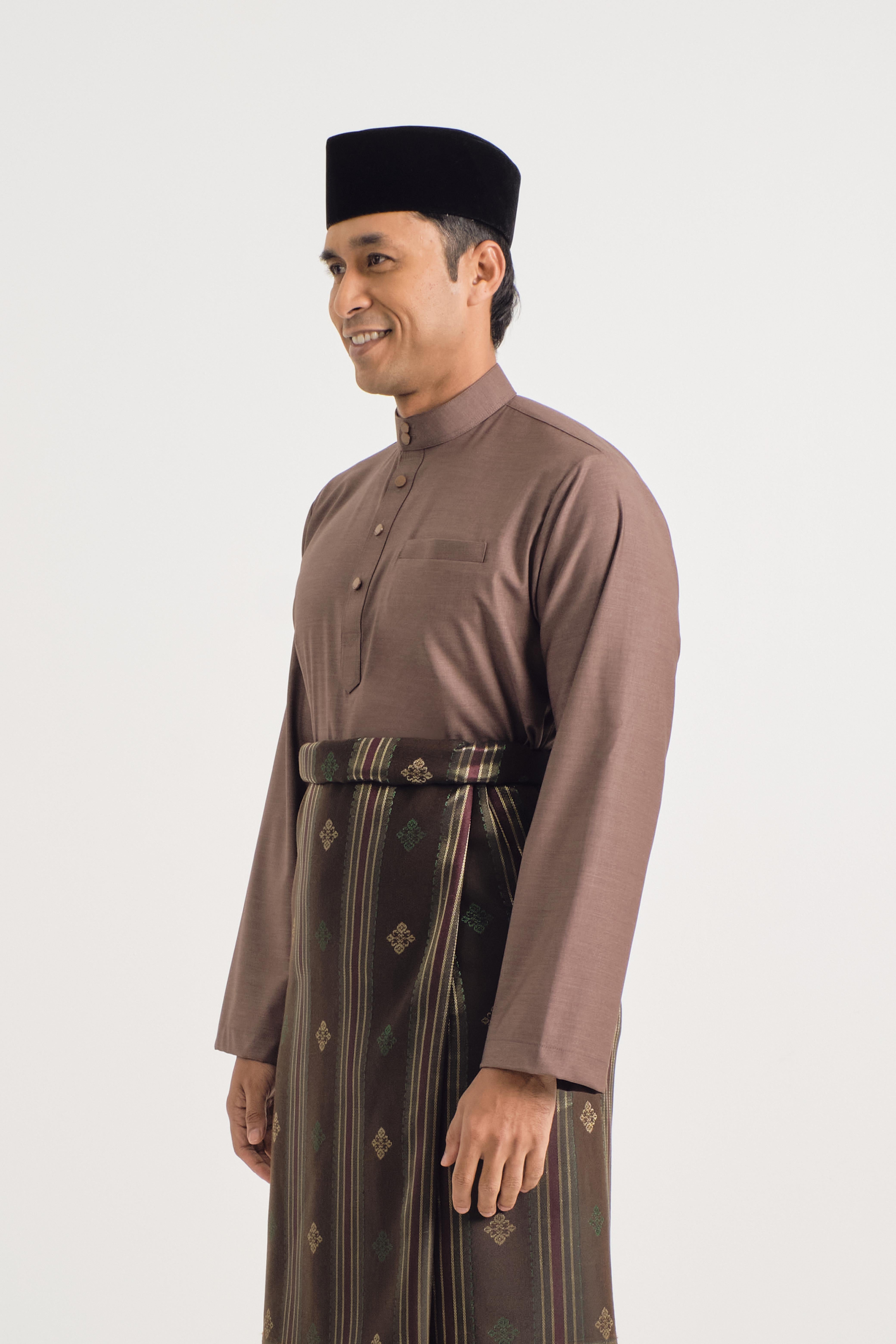 Patawali Baju Melayu Cekak Musang - Espresso