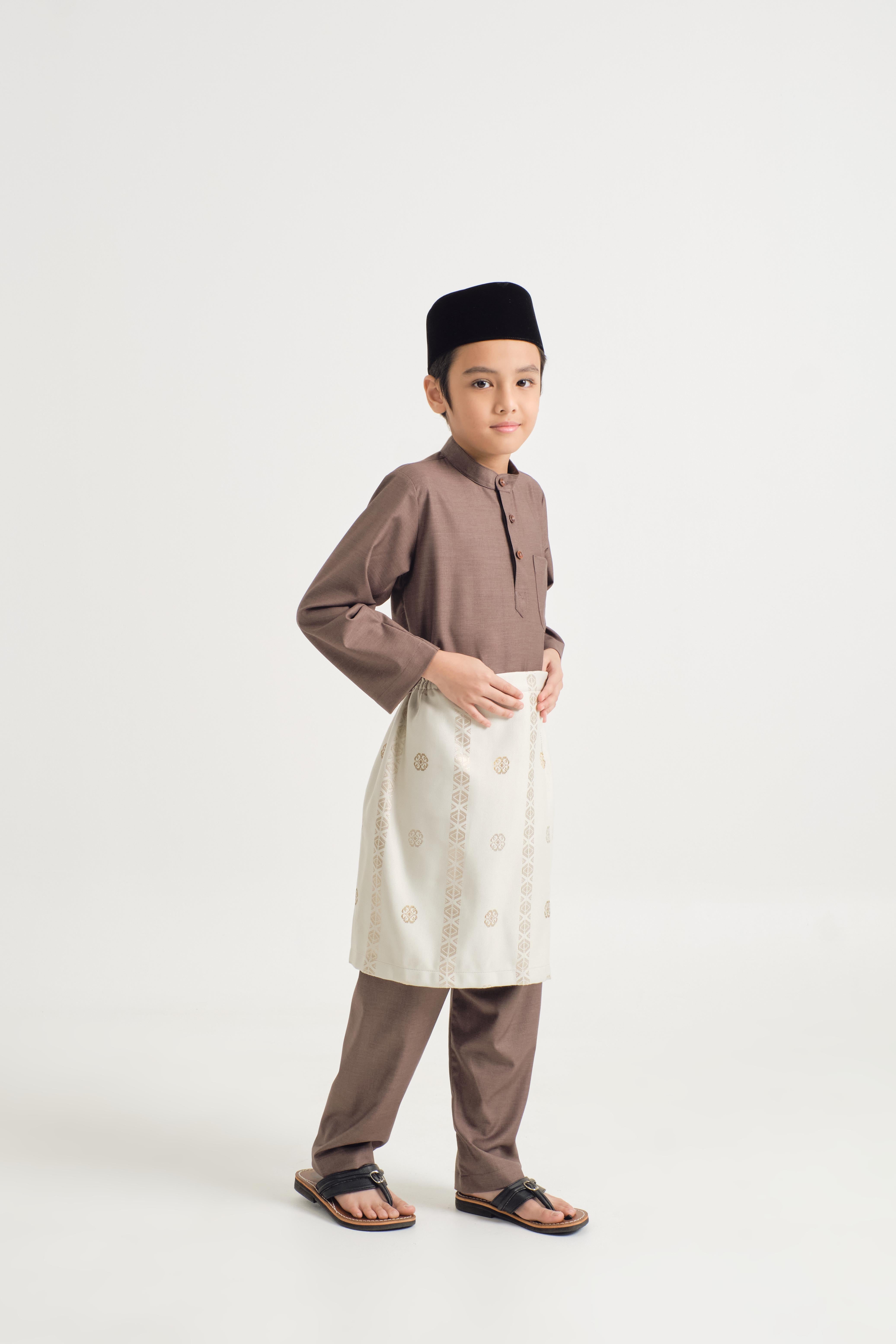 Patawali Boys Baju Melayu Cekak Musang - Espresso