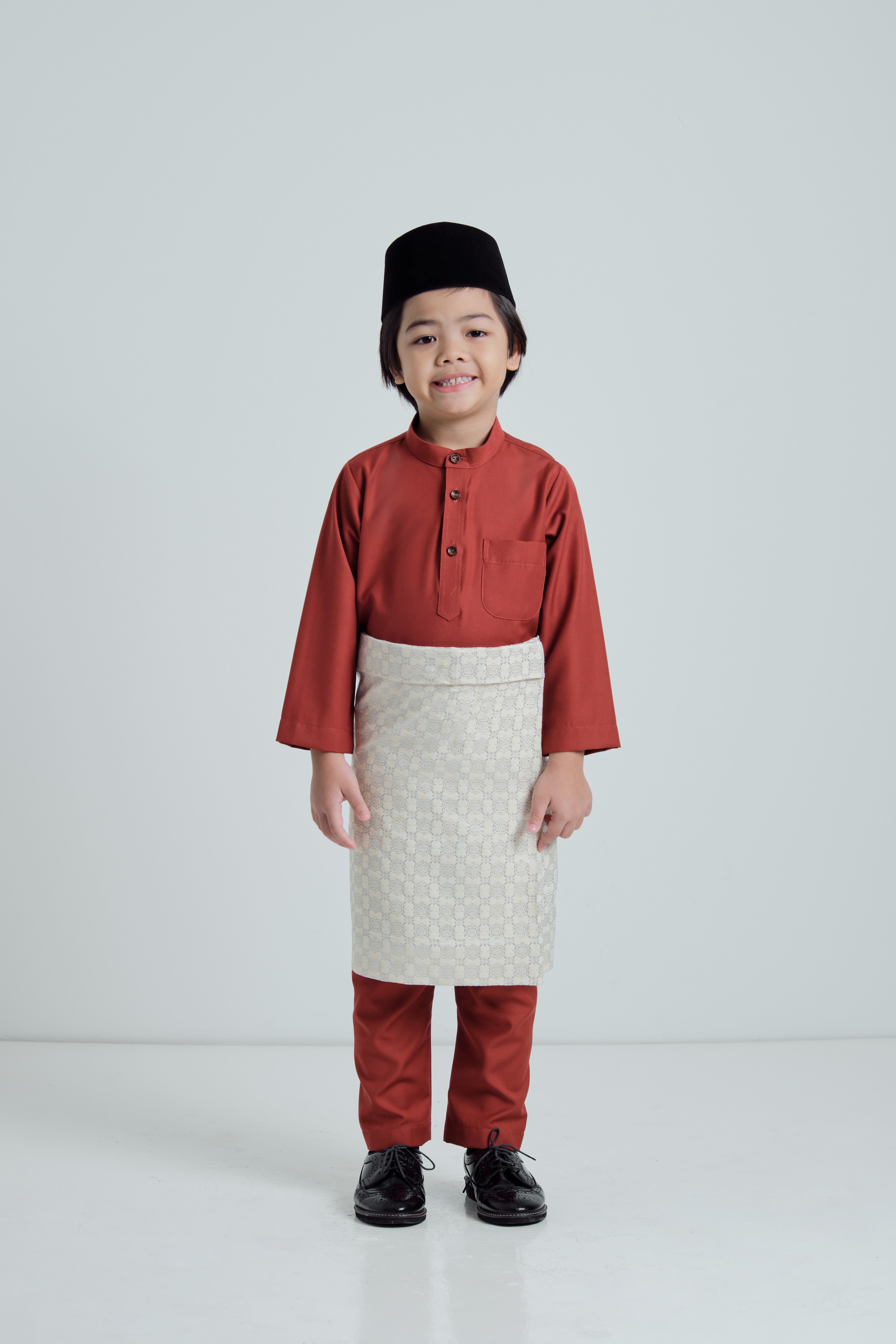 Patawali Boys Baju Melayu Cekak Musang - Brick Red