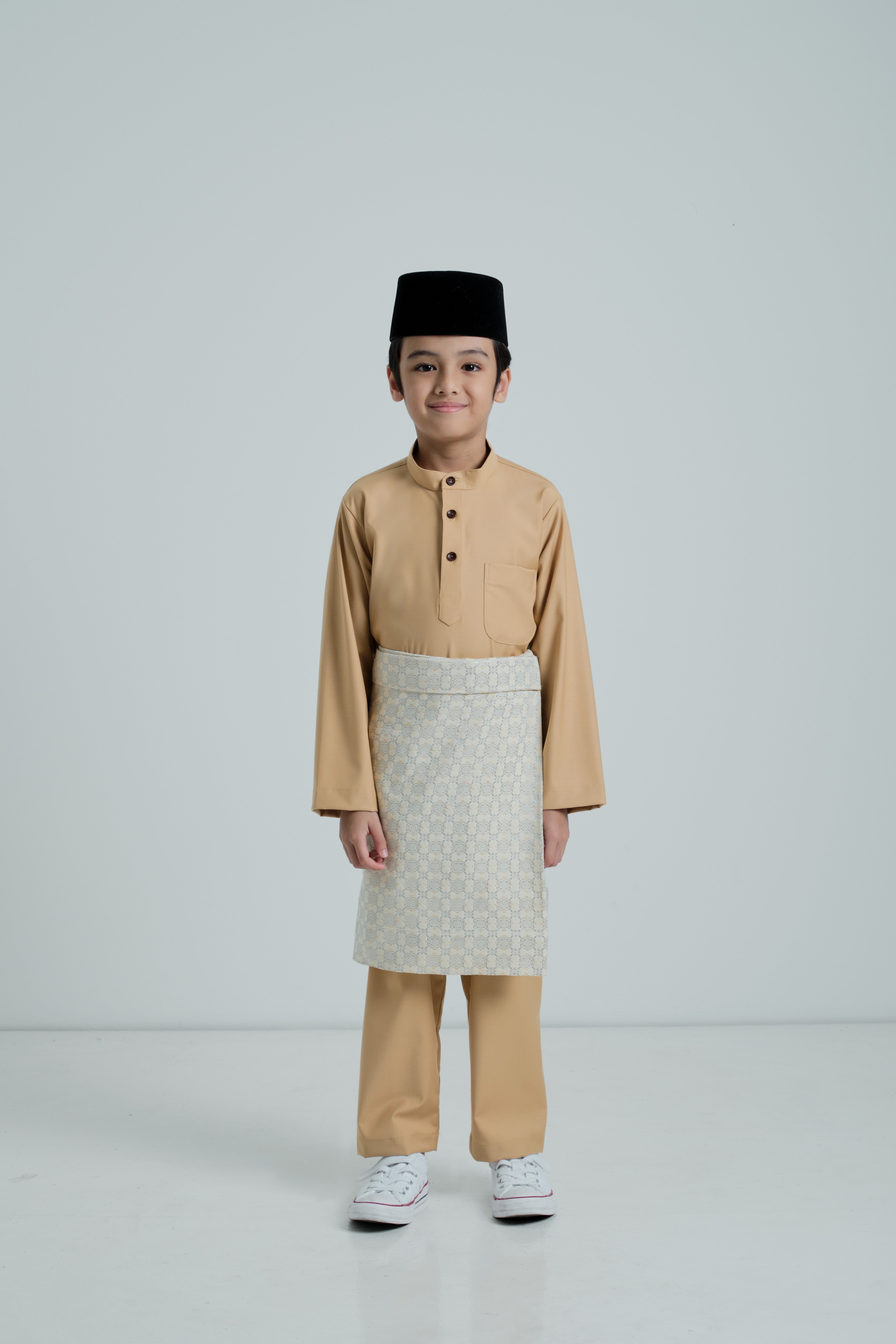 Patawali Boys Baju Melayu Cekak Musang - Golden Rod